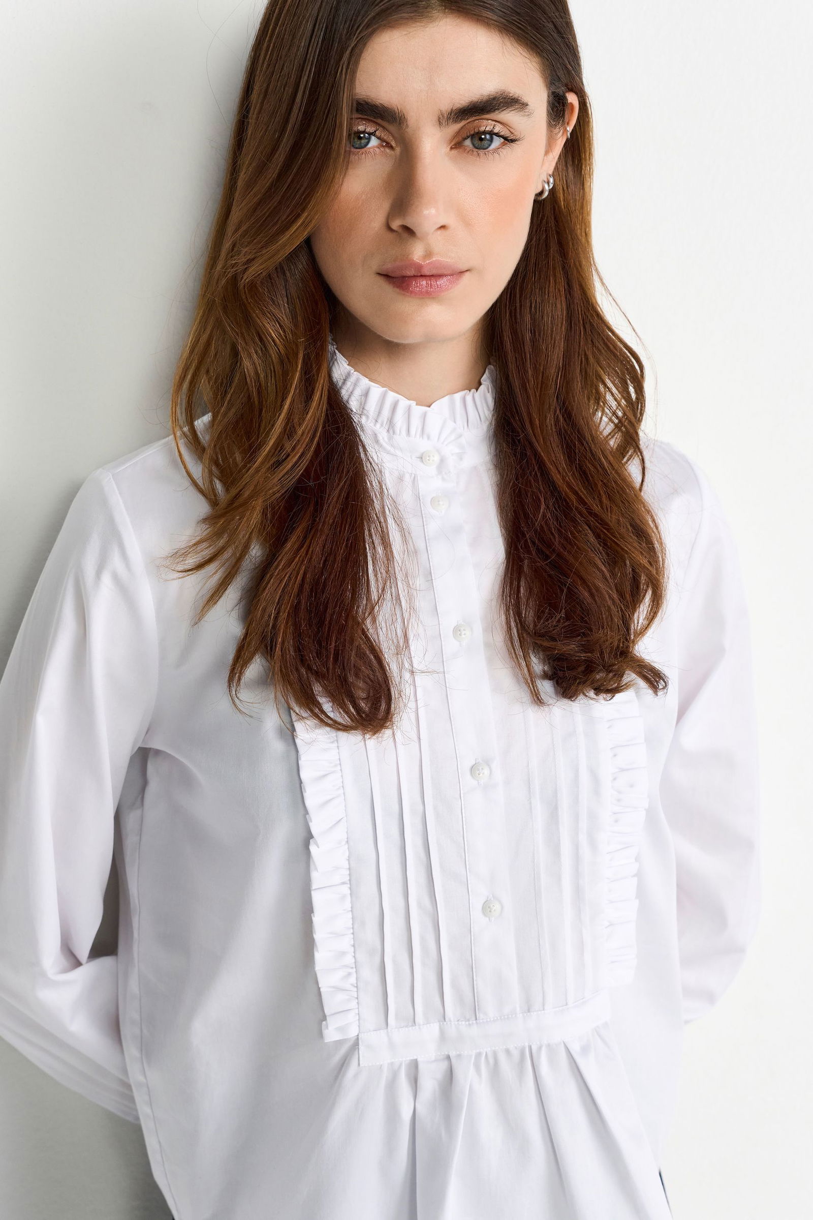Rich & Royal | Cotton Ruffle Blouse | 36 | white