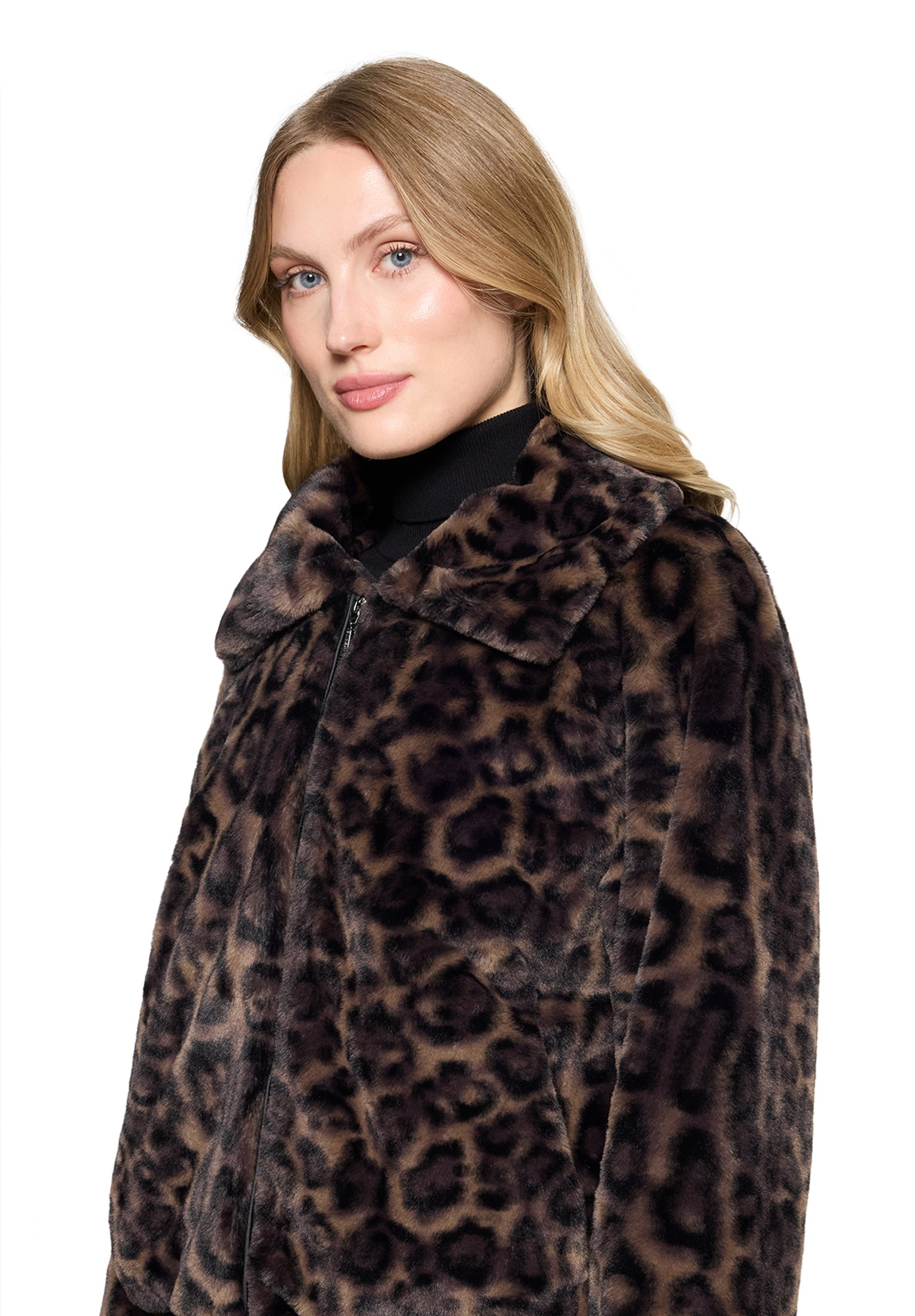 Jacke PlUEsch, Taupe/Black #9