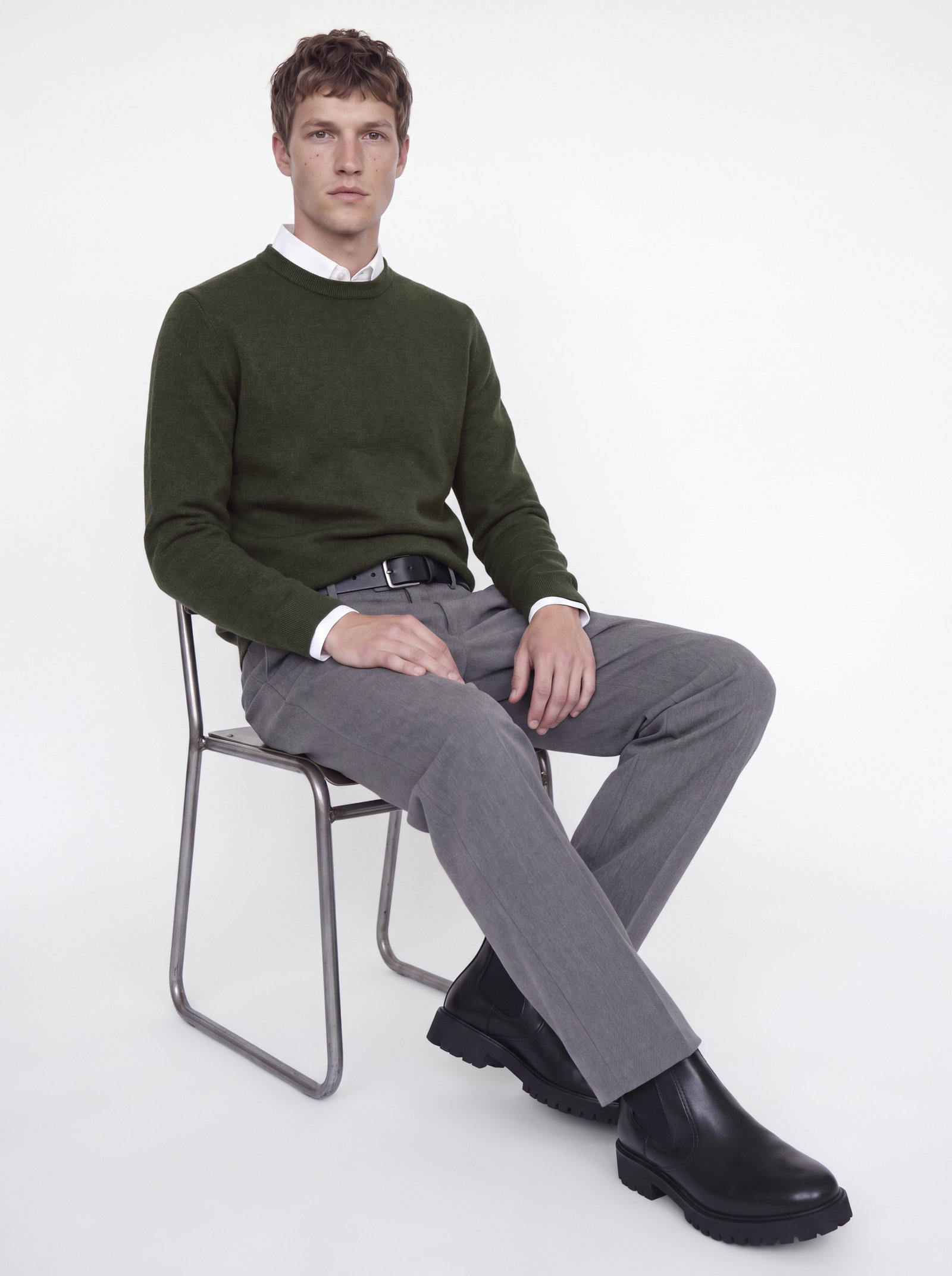JPRBLAMILANO STITCH KNIT CREW NECK, Rosin/Melange #7