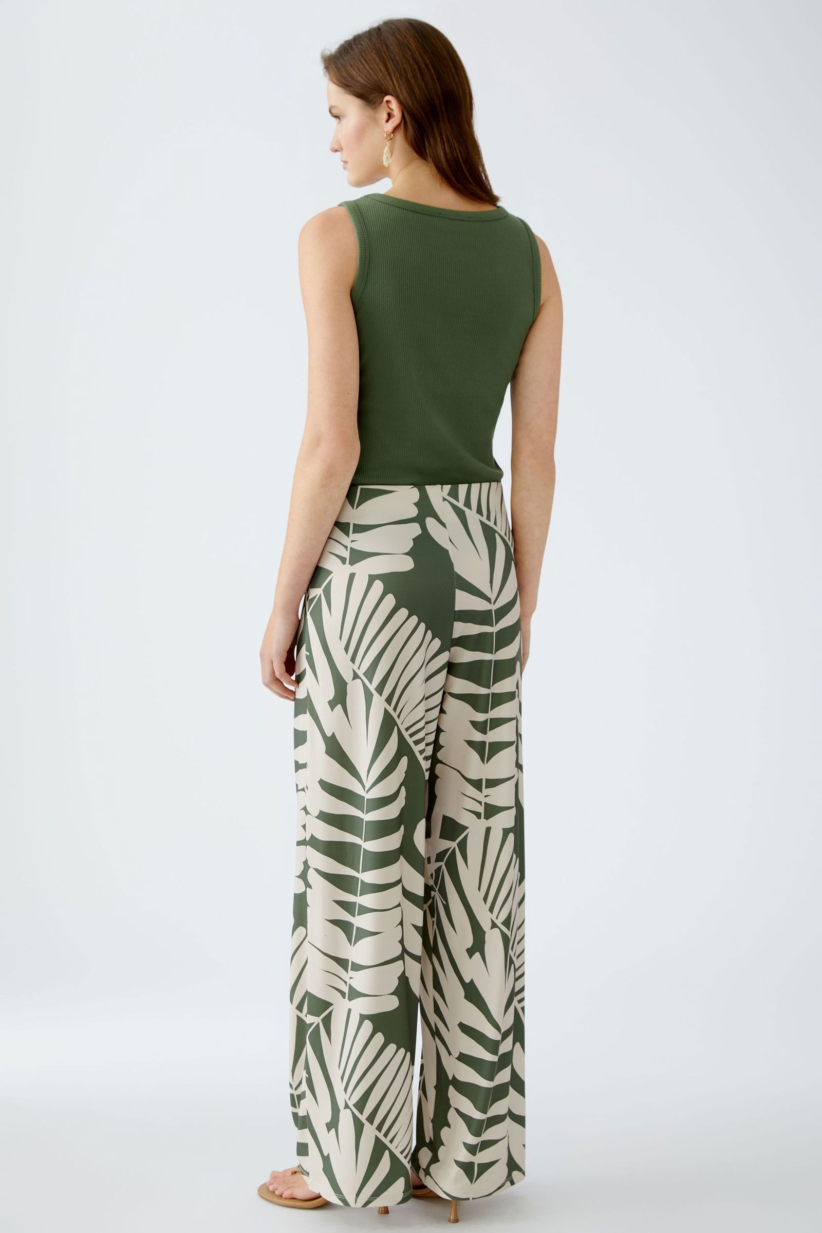 Oui | Oui Schmale Hose | 42 | green white