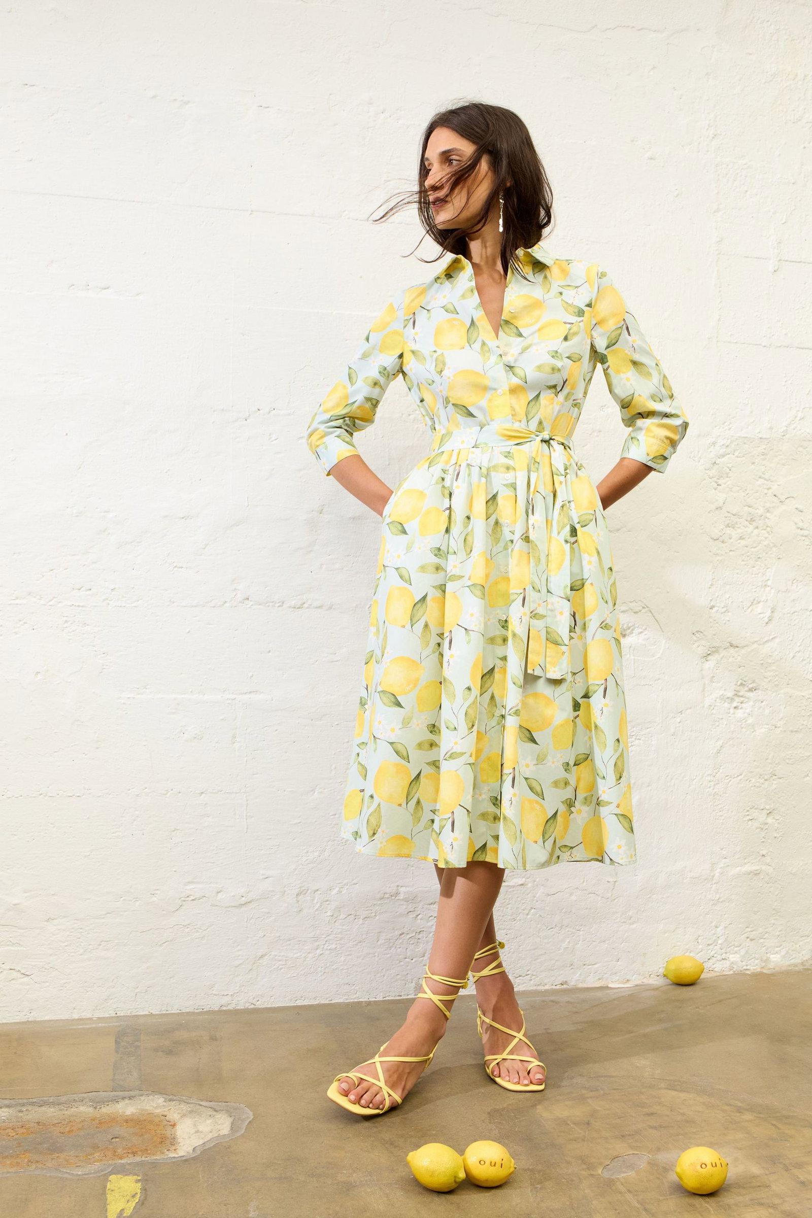 Oui |  Oui Midikleid  | 34 | lt green yellow