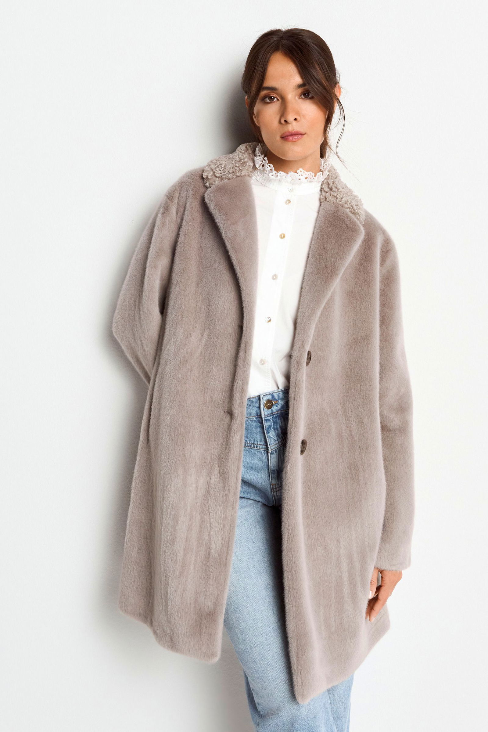 Rich & Royal | Faux fur coat | 38