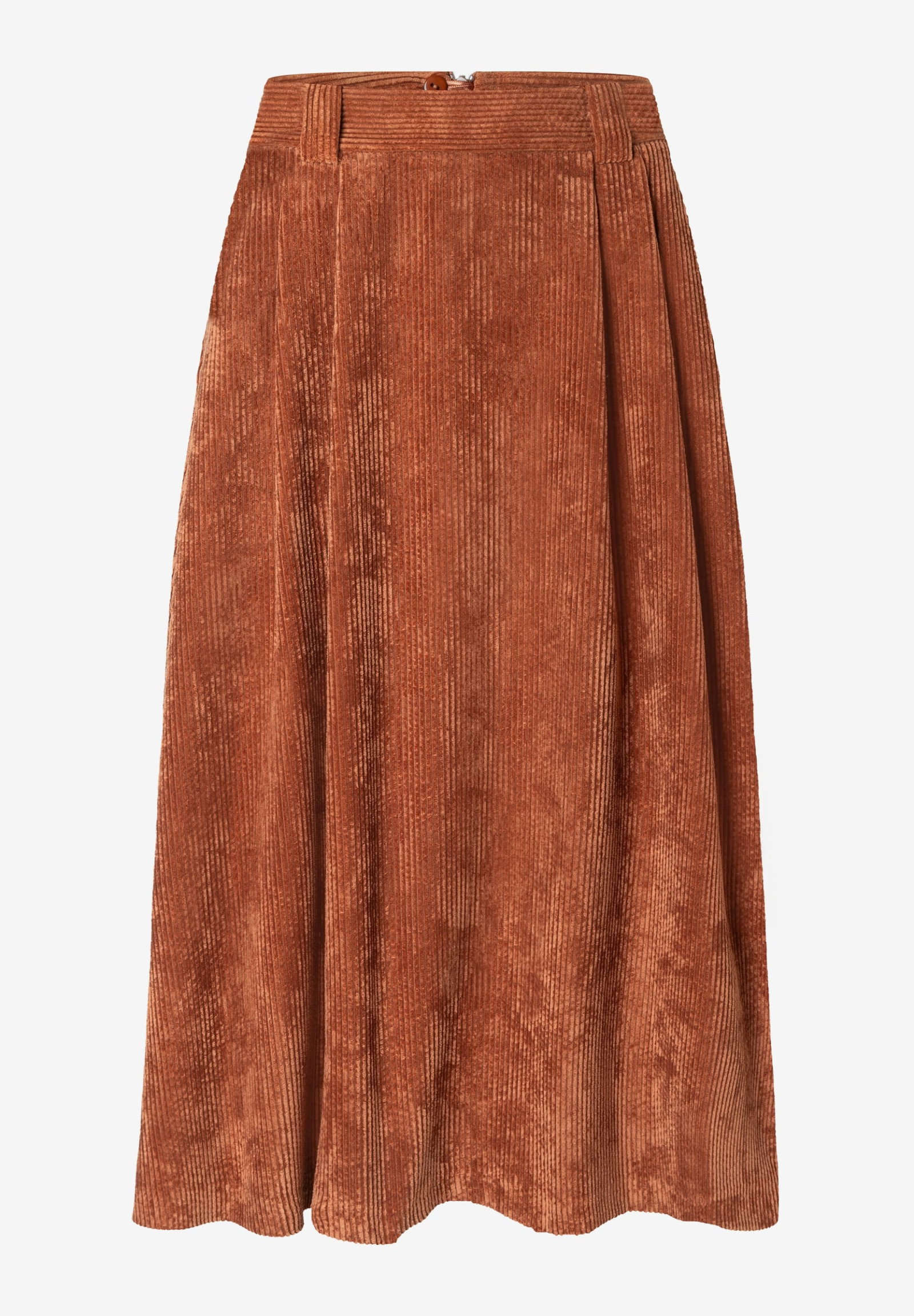 Soft Corduroy Midi Skirt, cinnamon #1