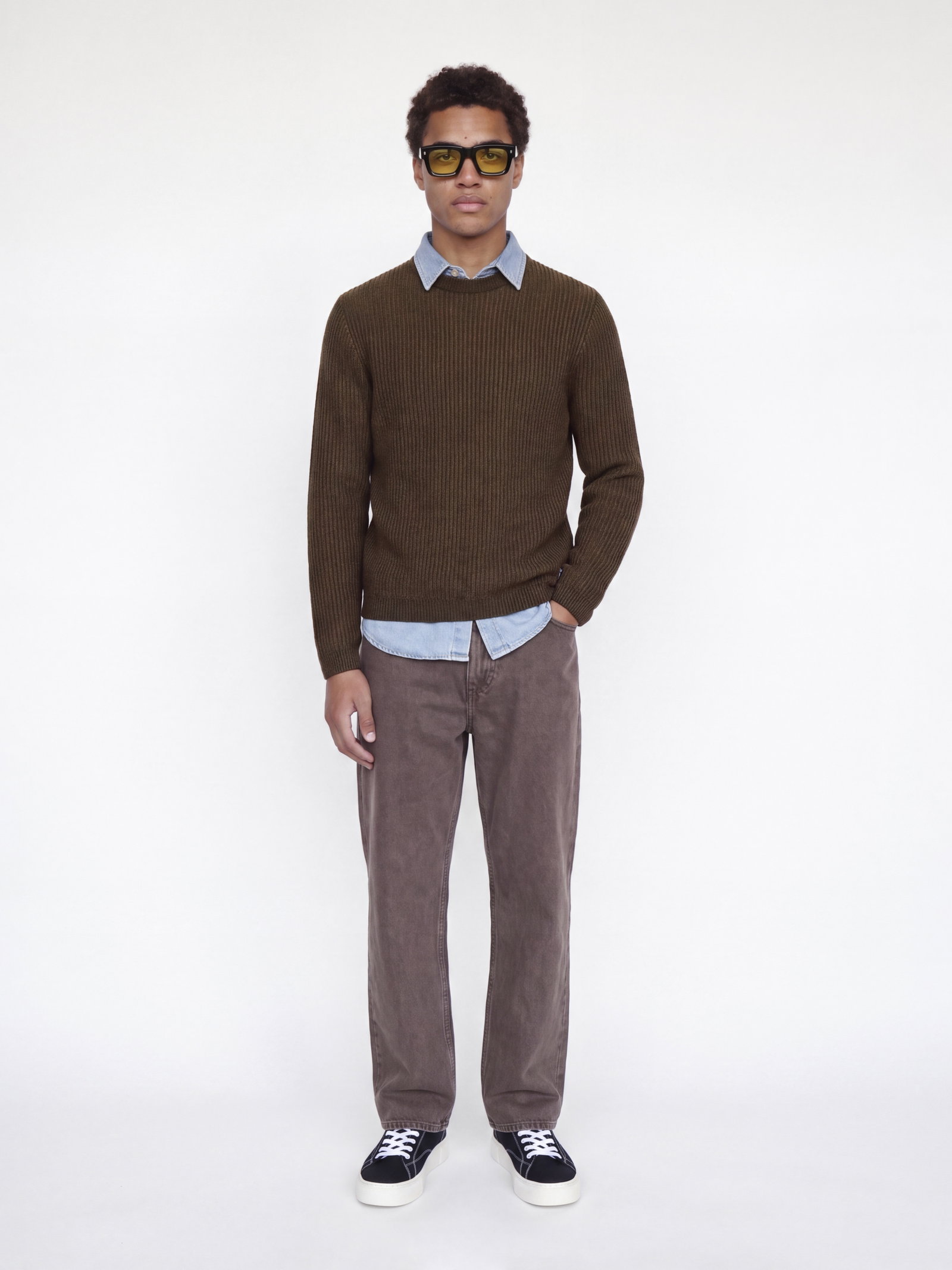 JJEDOVER KNIT CREW NECK SN, Cocoa/Twist w. Mulch #6