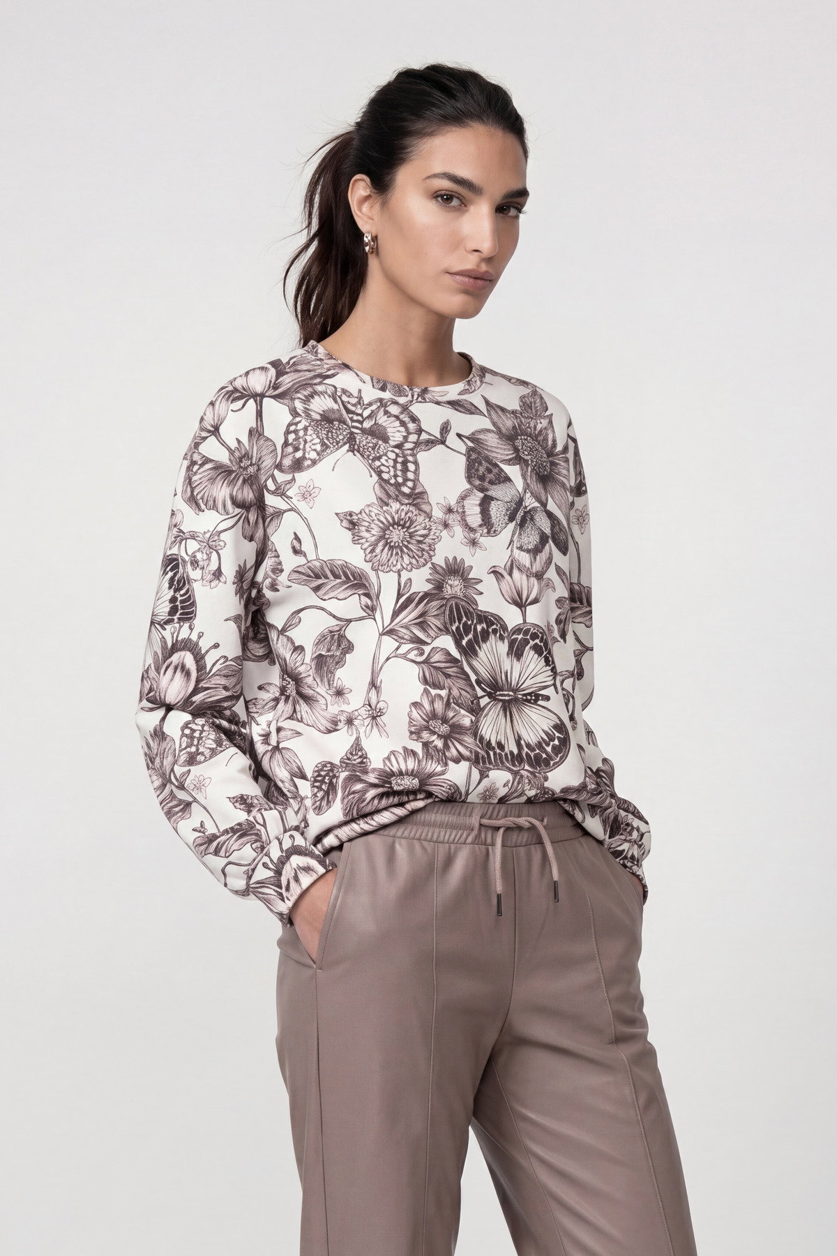 Sweatshirt, taupe gemustert #3