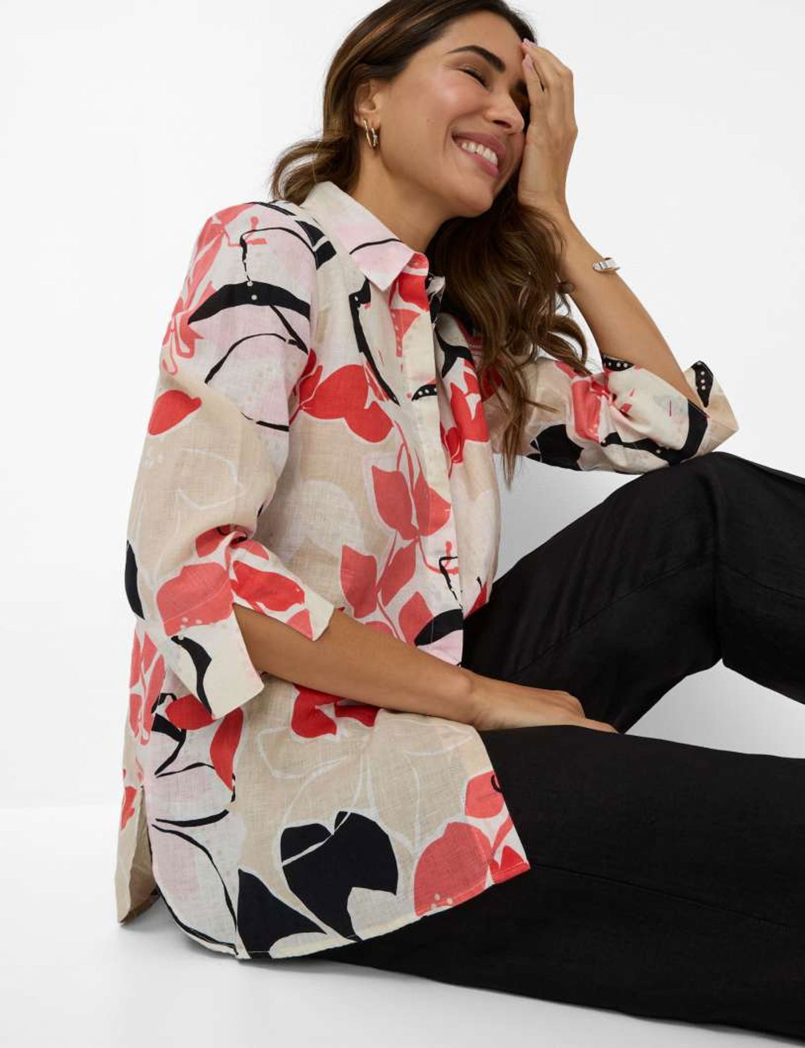 Brax |  Brax Bluse aus Leinen Style "Vicki" | 46 | fire