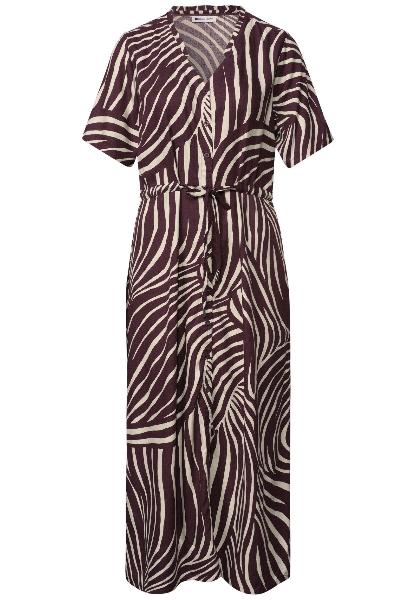 Viscose Dress_AOP, rustic rouge #1