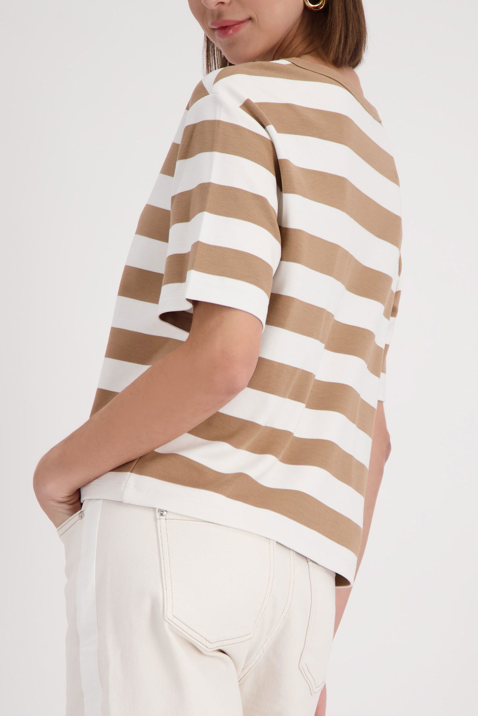 Monari |  Sweatshirt, light sky ringel | 36