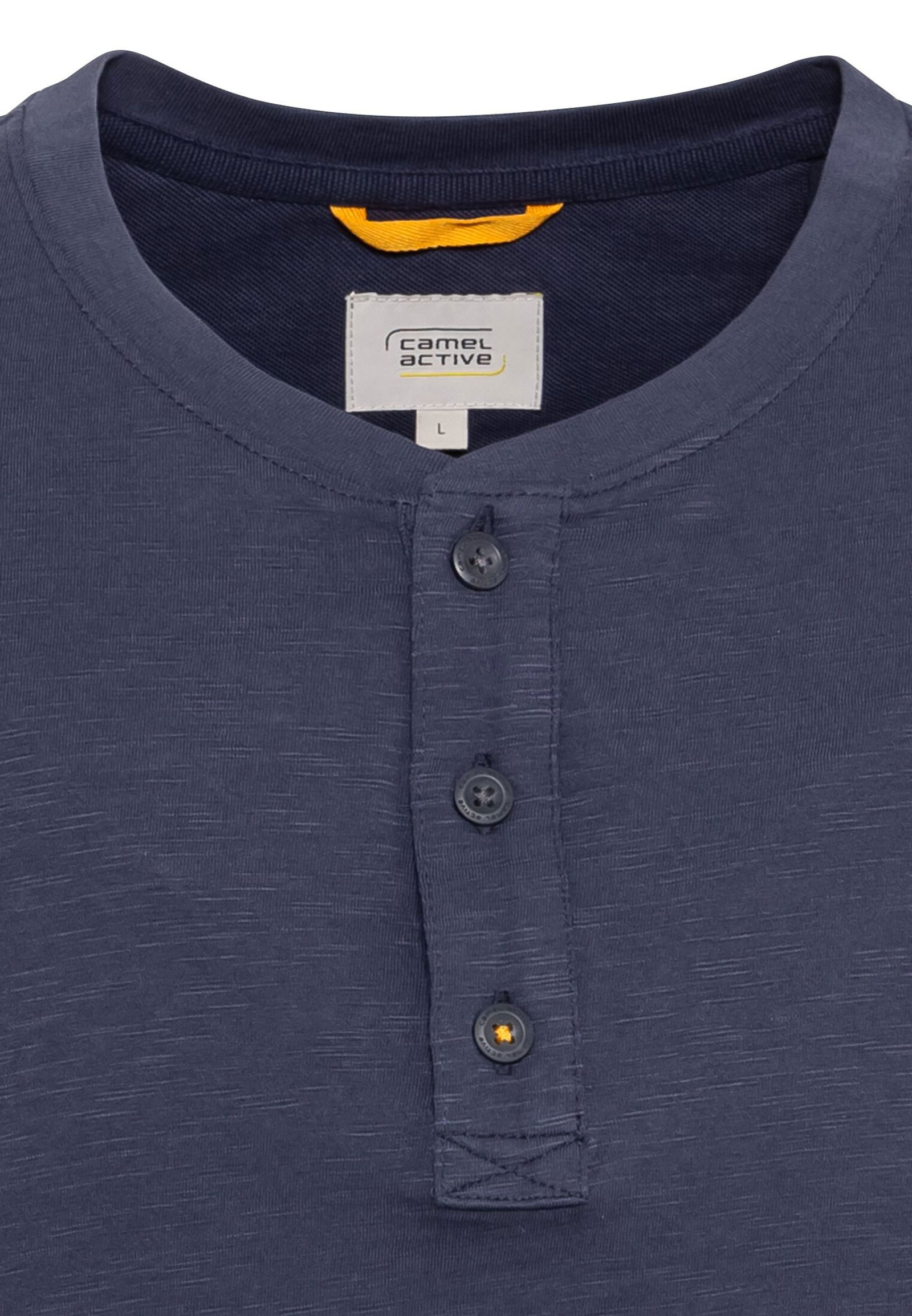 Camel Active Kurzarm Henleyshirt aus reiner Baumwolle