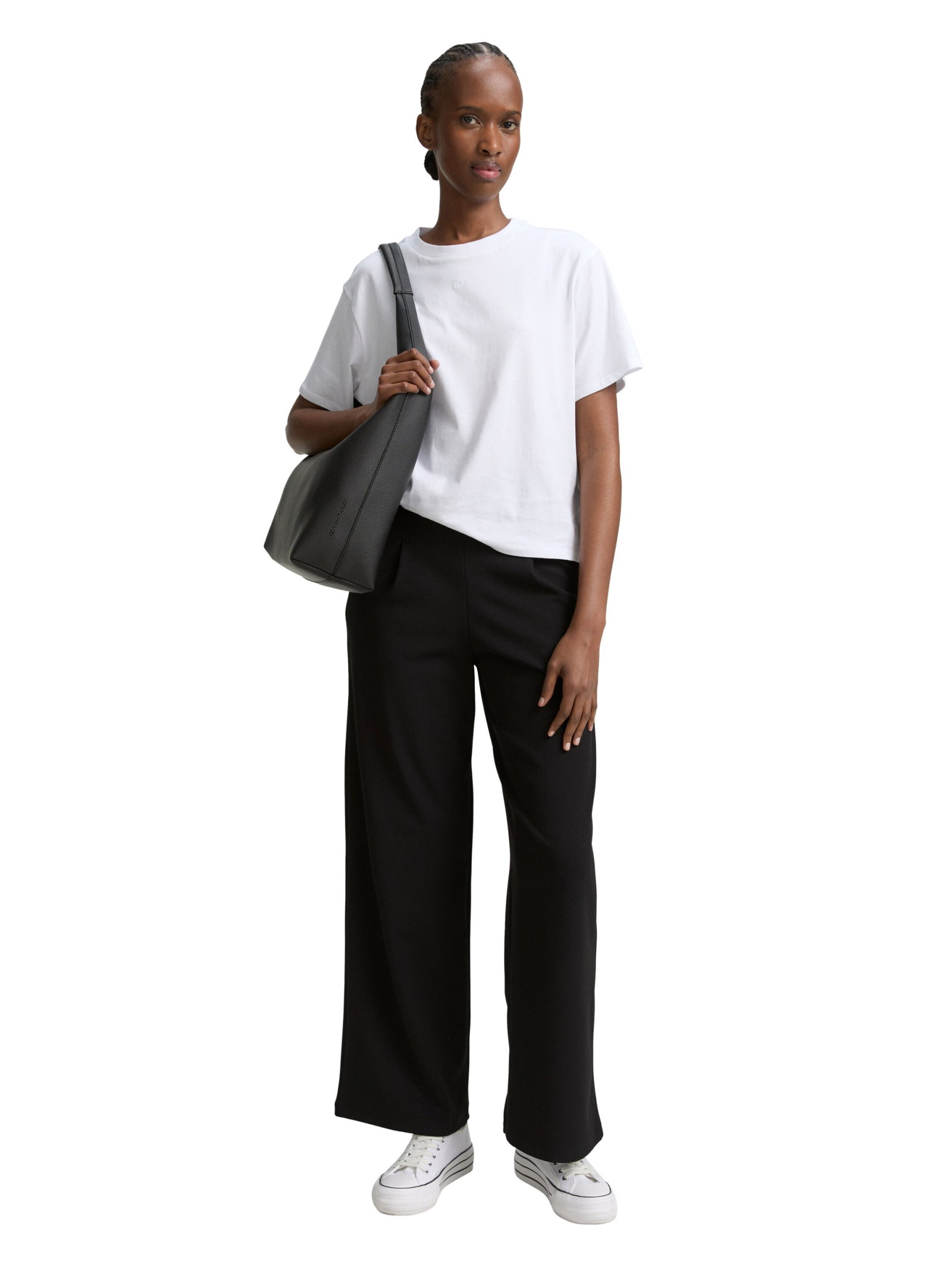 pleated wide leg pants, deep black #6