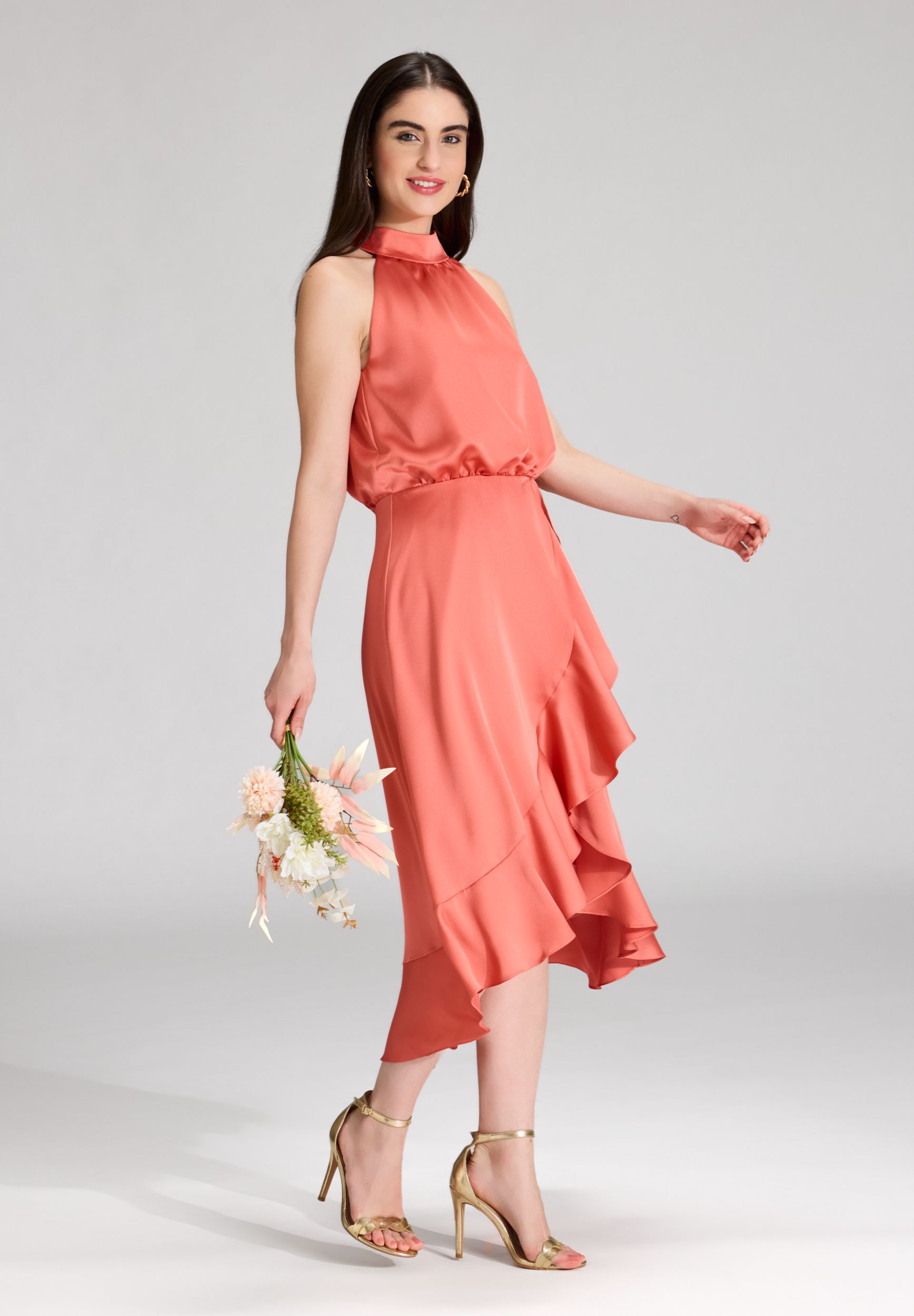SWING |  SWING Kurzes Kleid  | 36 | terracotta
