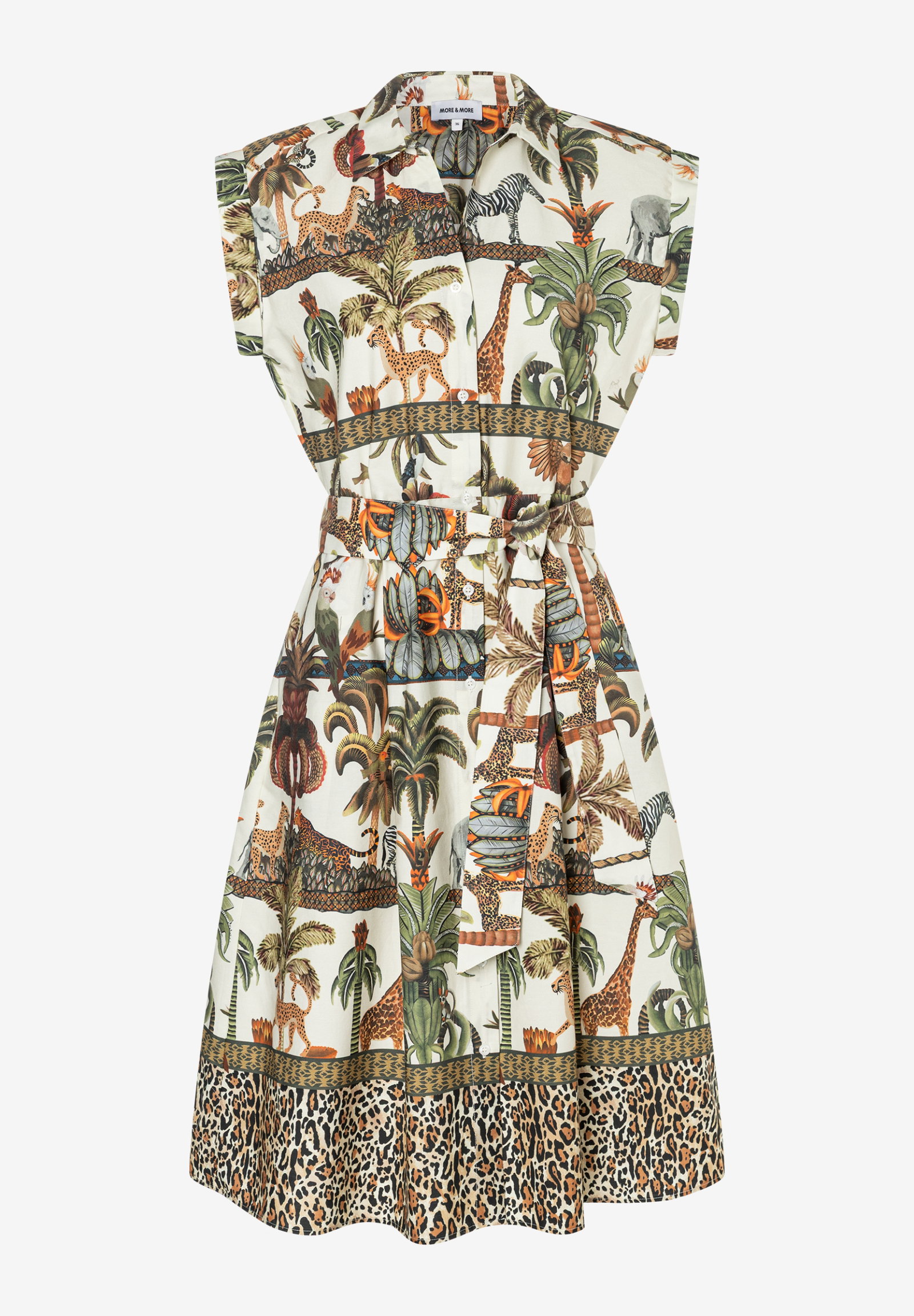 Poplin Print Dress, retro jungle print #1