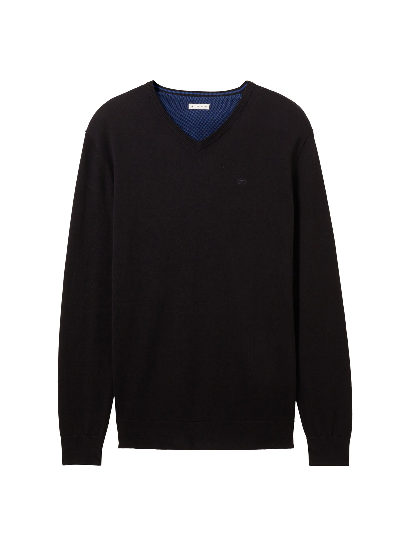 basic v neck sweater, Black #1
