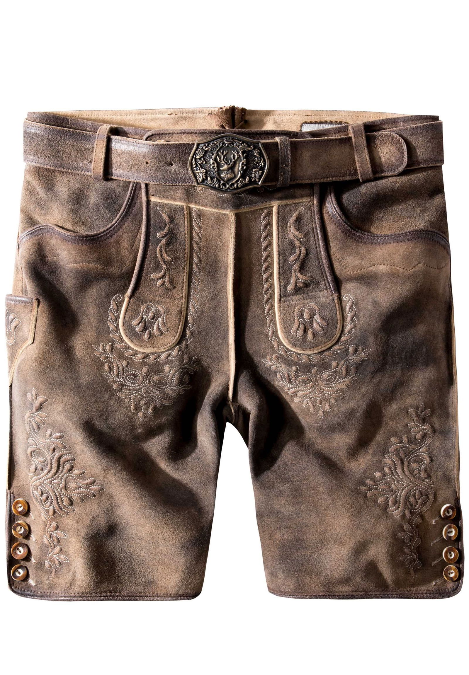 Stockerpoint |  Stockerpoint Trachtenlederhose Lederhose Logan | 52 | kiesel gespeckt
