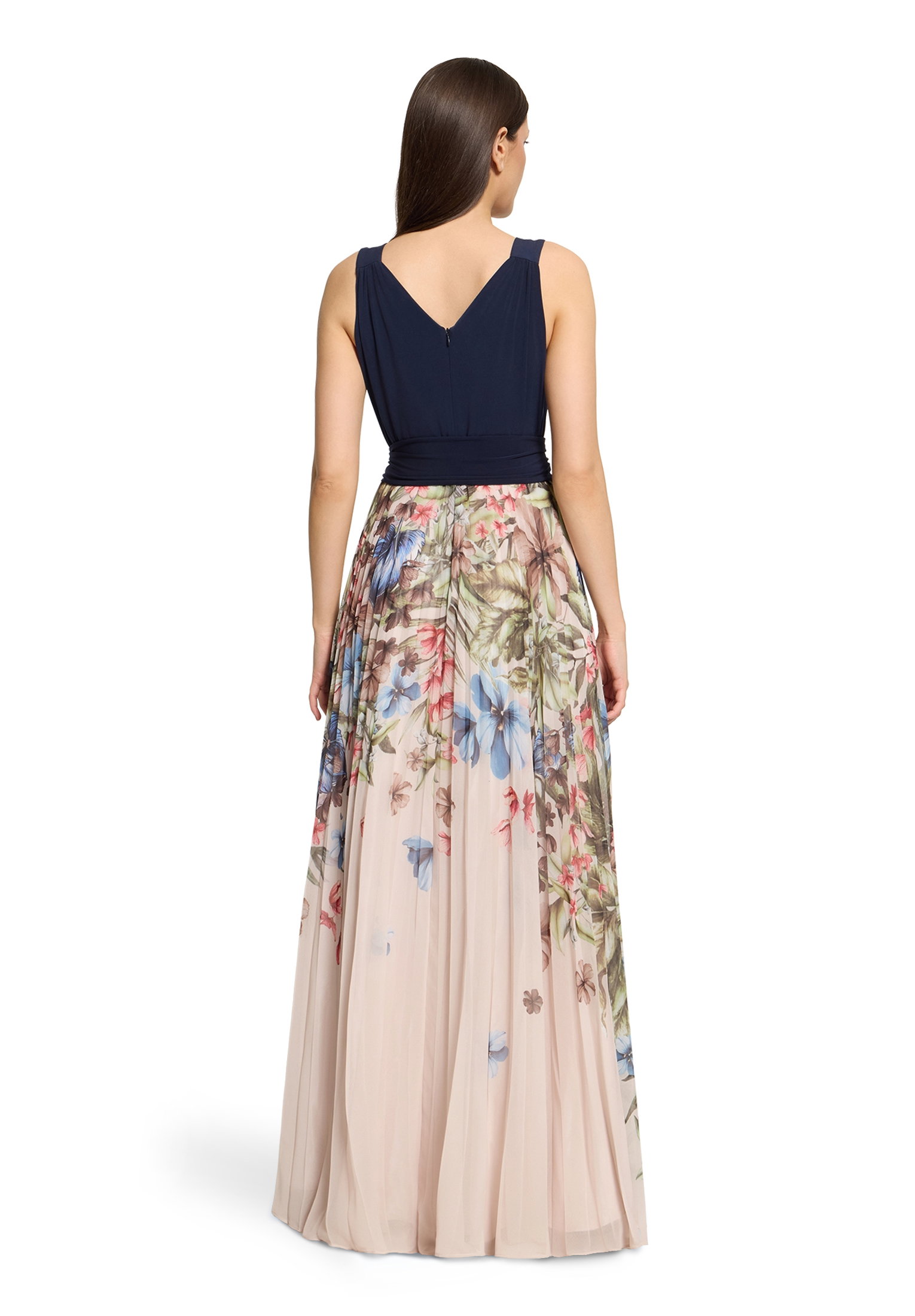 Kleid Lang ohne Arm, Patch Dark Blue/Cream #4