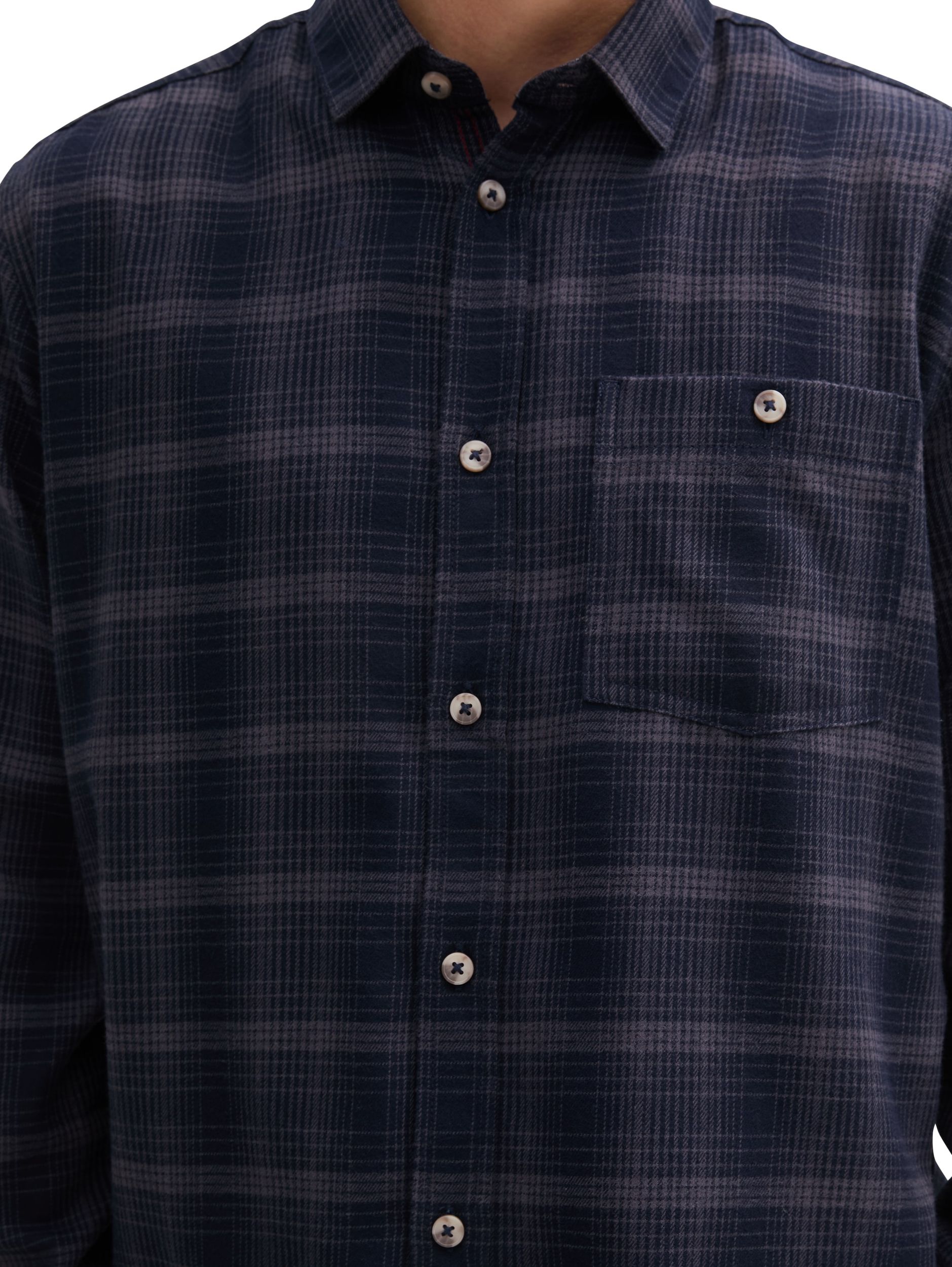 Tom Tailor |  Tom Tailor Hemd Regular Fit  | M | navy tonal check