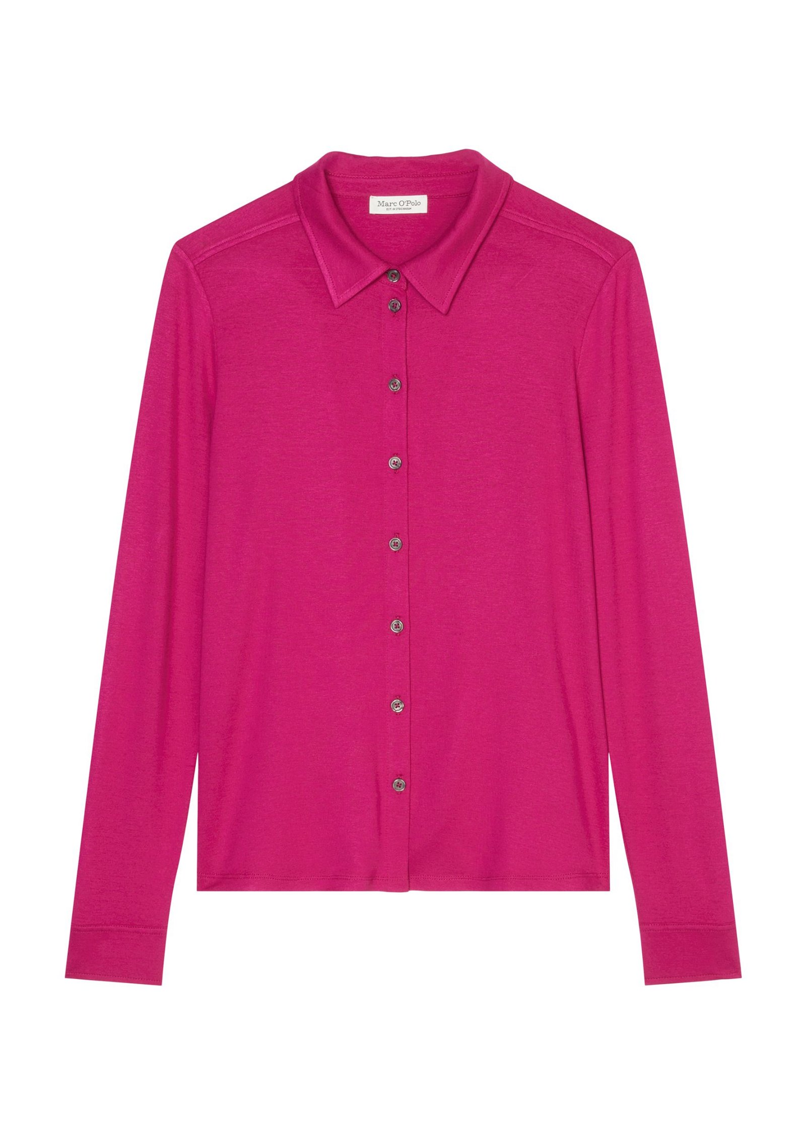 Damen Bluse aus Jersey-Stoff mit langen Ärmeln in pink