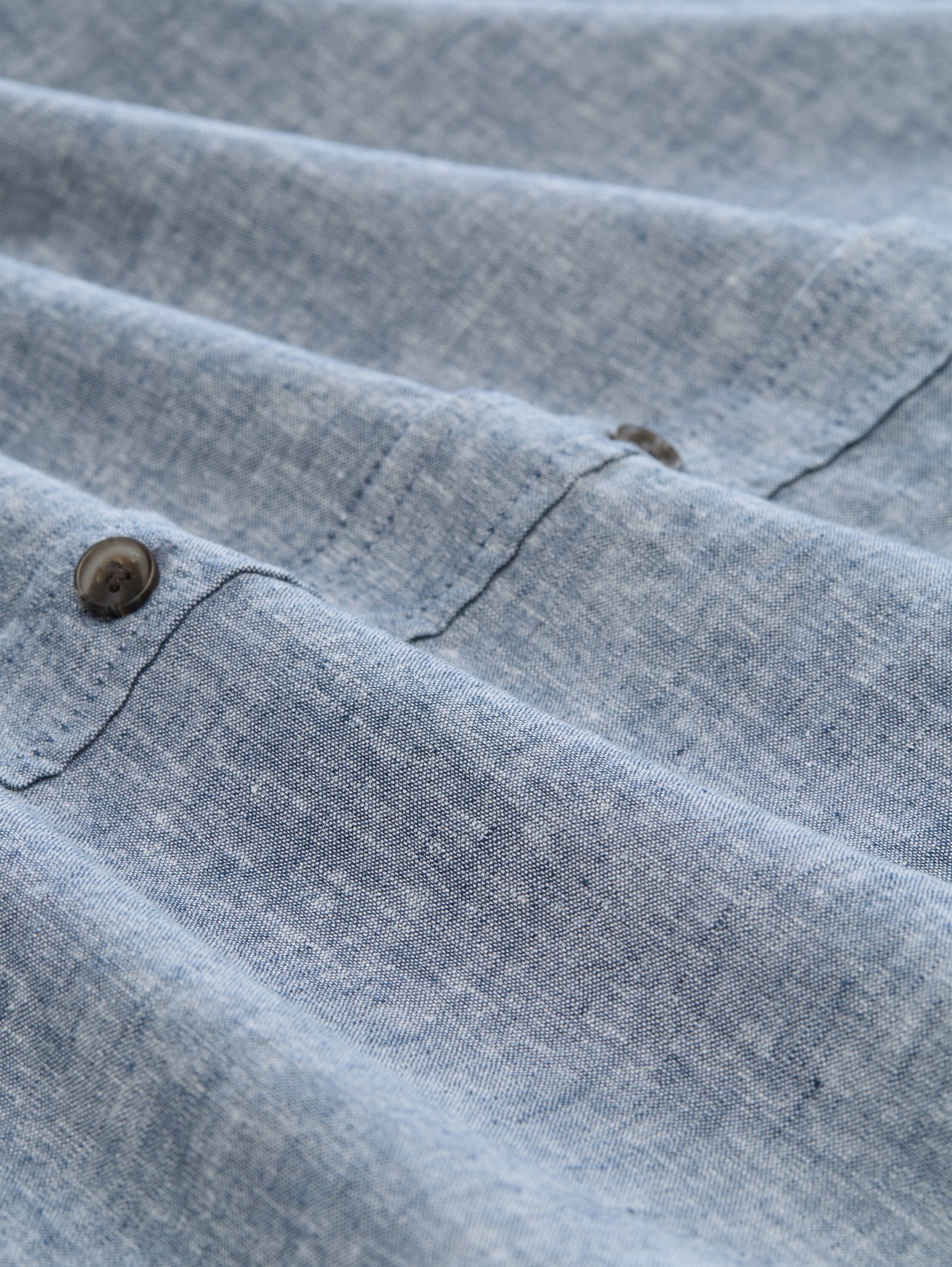 relaxed cotton linen shirt, nighttime blue chambray #2