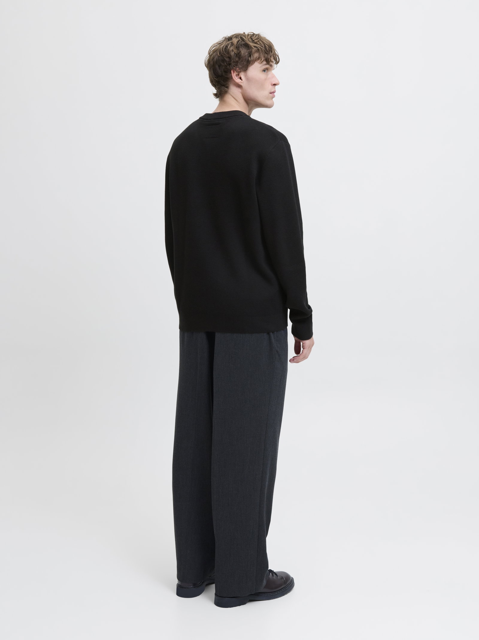 JPRBLAMILANO STITCH KNIT CREW NECK, Black #5