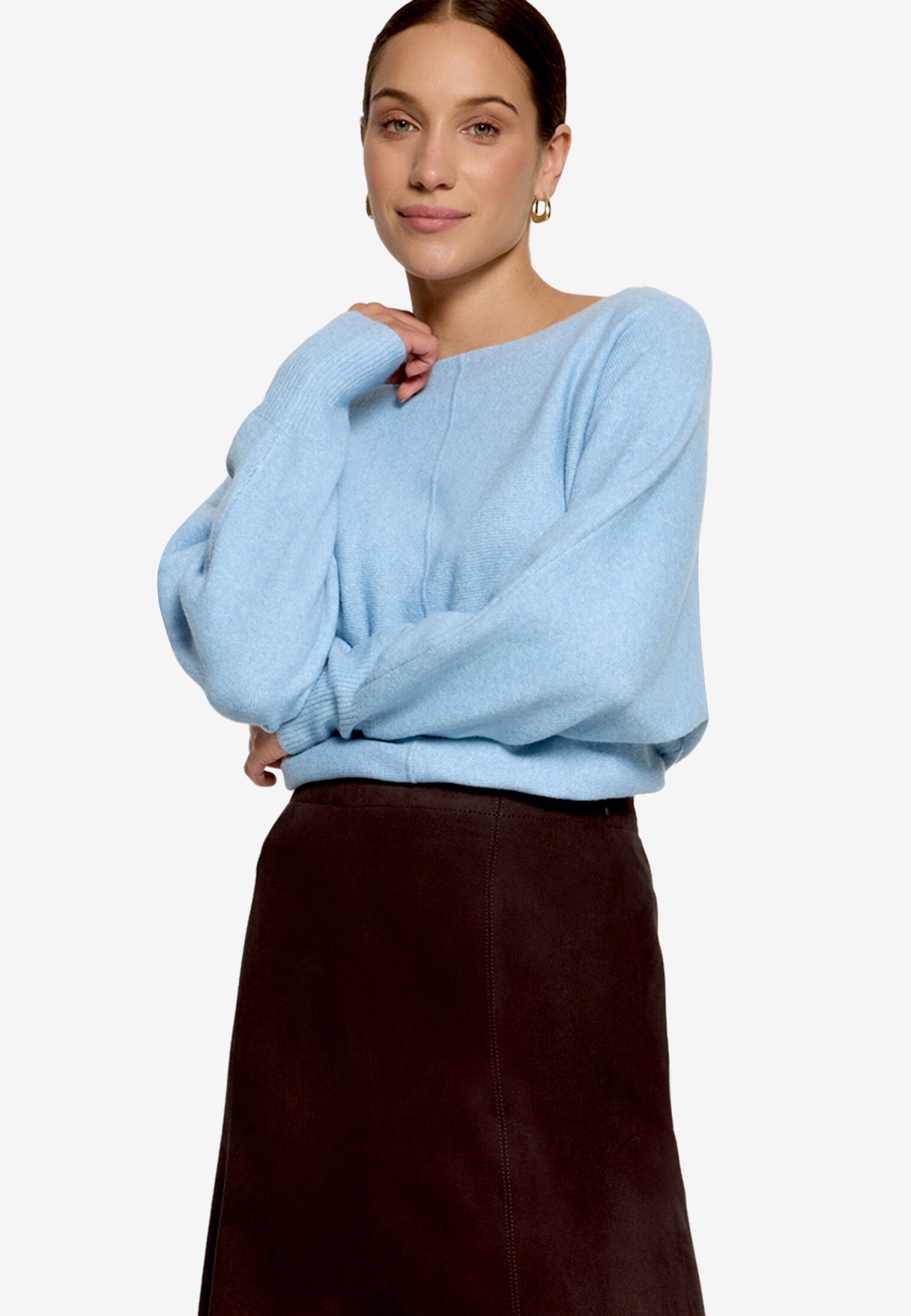 Strickpullover Kurz 1/1 Arm, Ashley Blue Melange #2