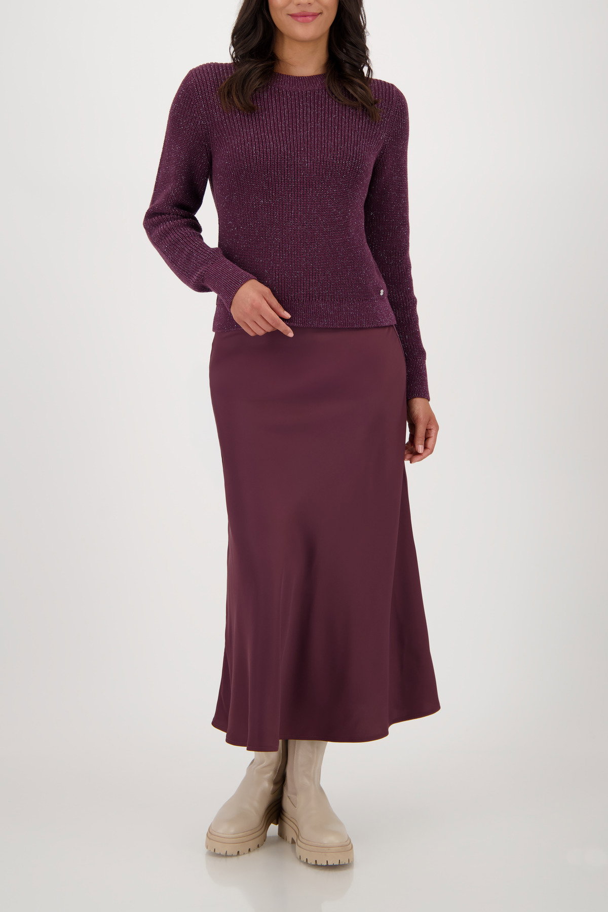 Monari  Basic-Strickpullover mit Lurex #6