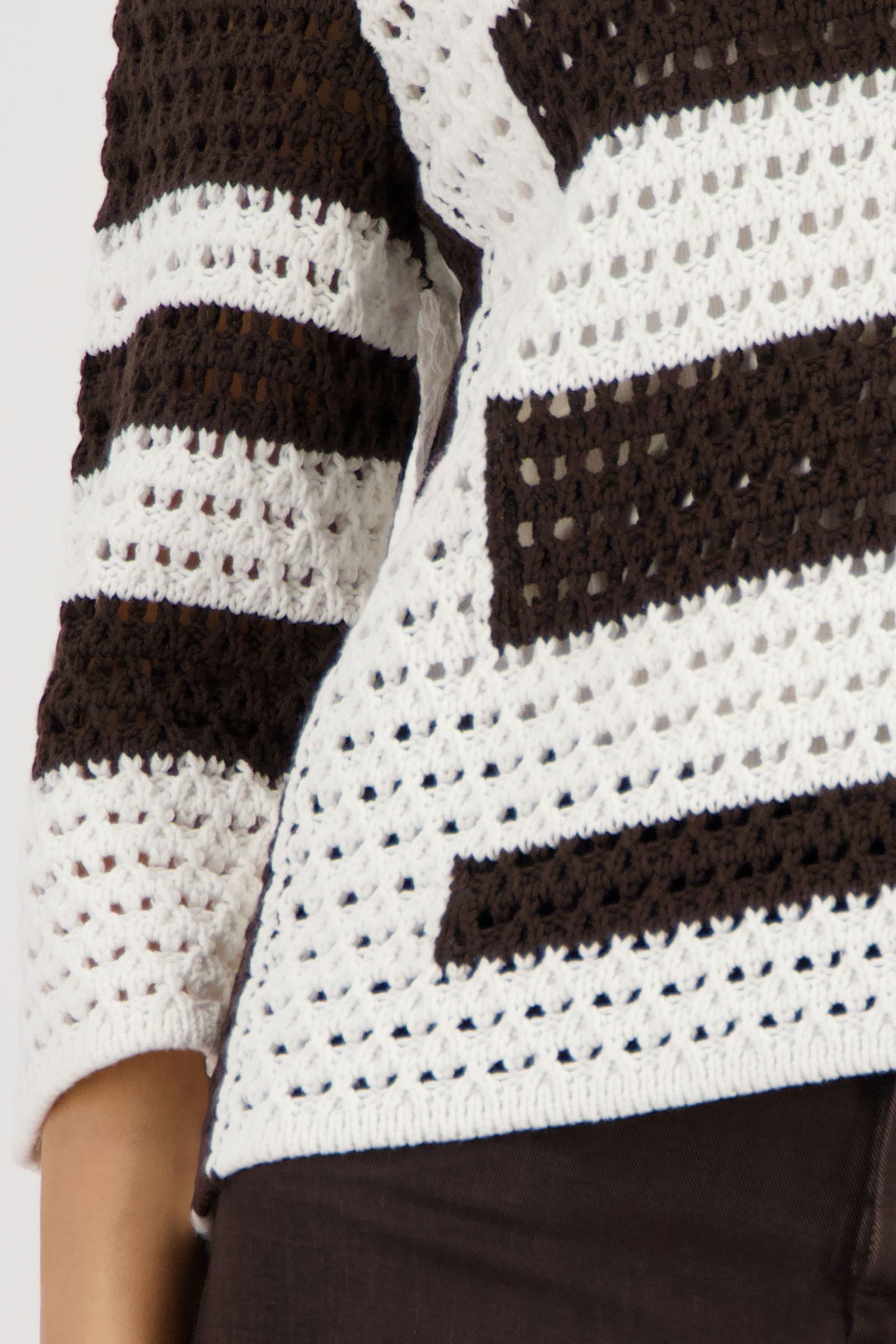 Monari |  Monari Pullover  | 44 | off-white gemustert