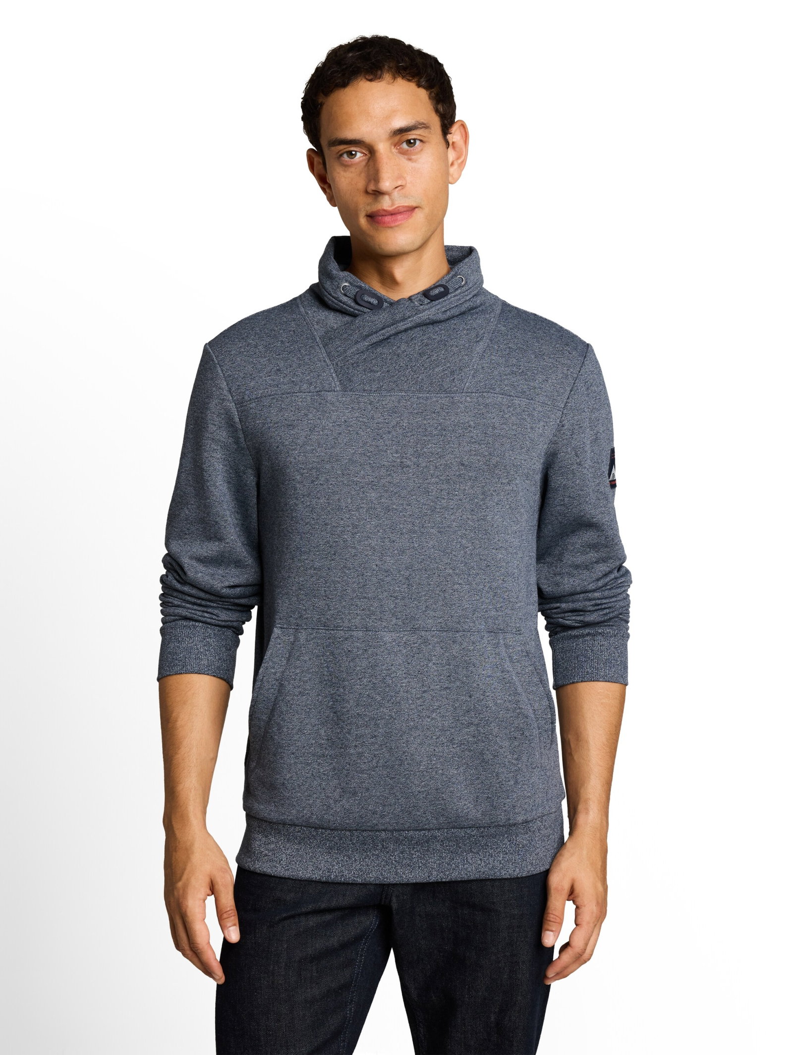 structured snood, navy grindle structure #6