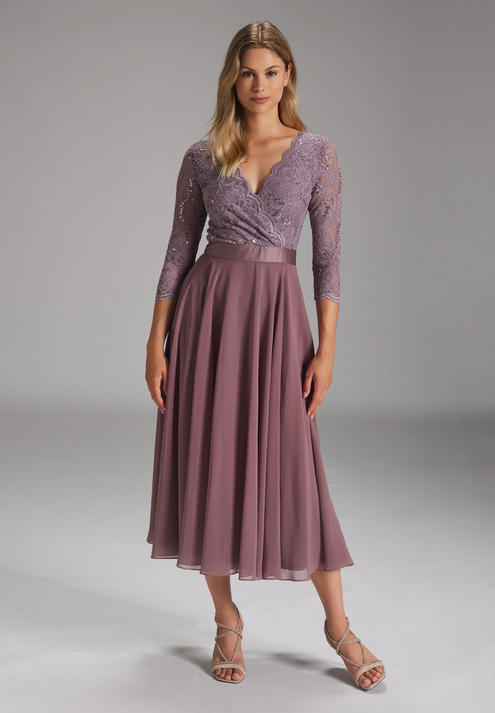 SWING Cocktailkleid aus Material-Mix