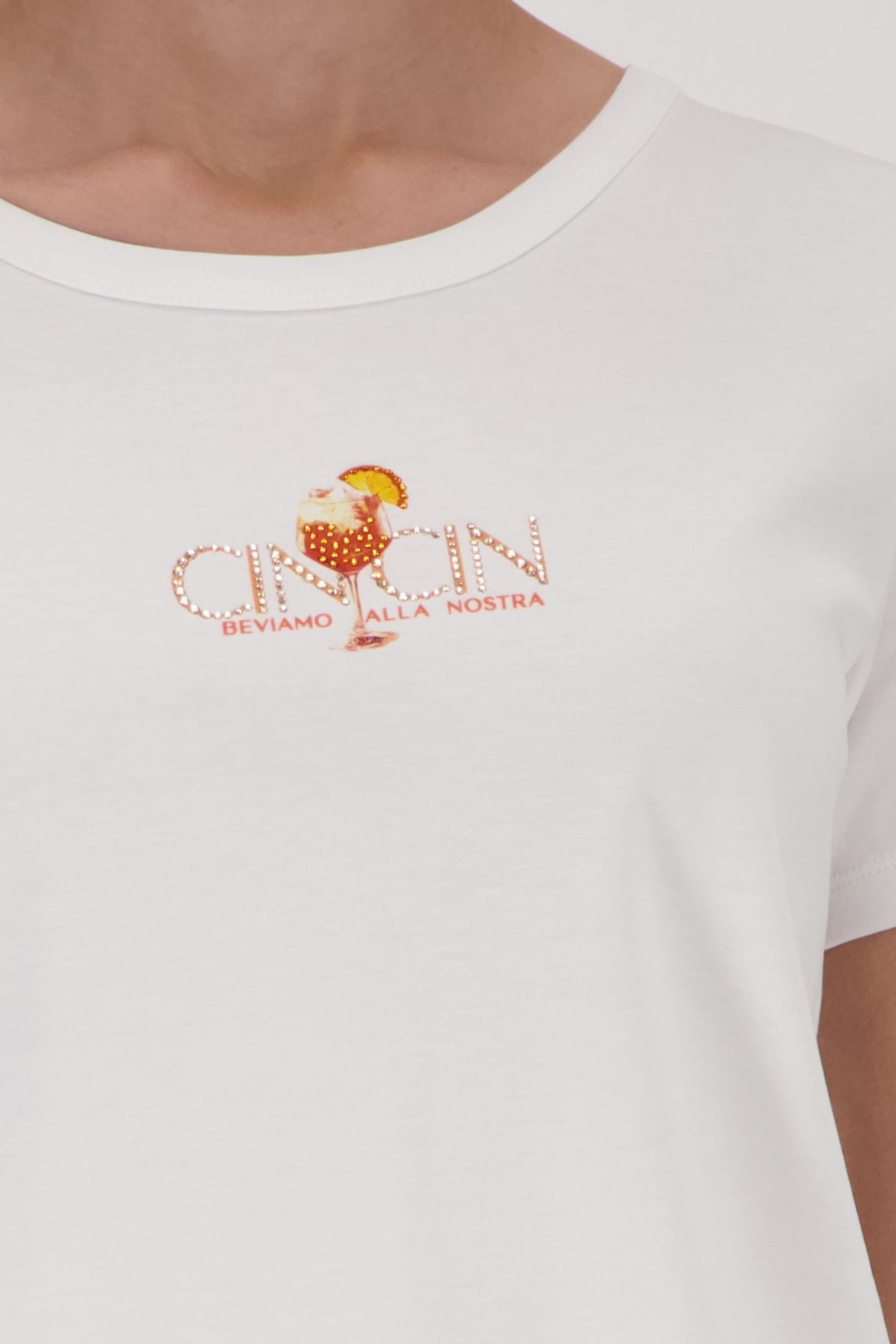 Monari |  T-Shirt, champagne beige | 36 | off-white