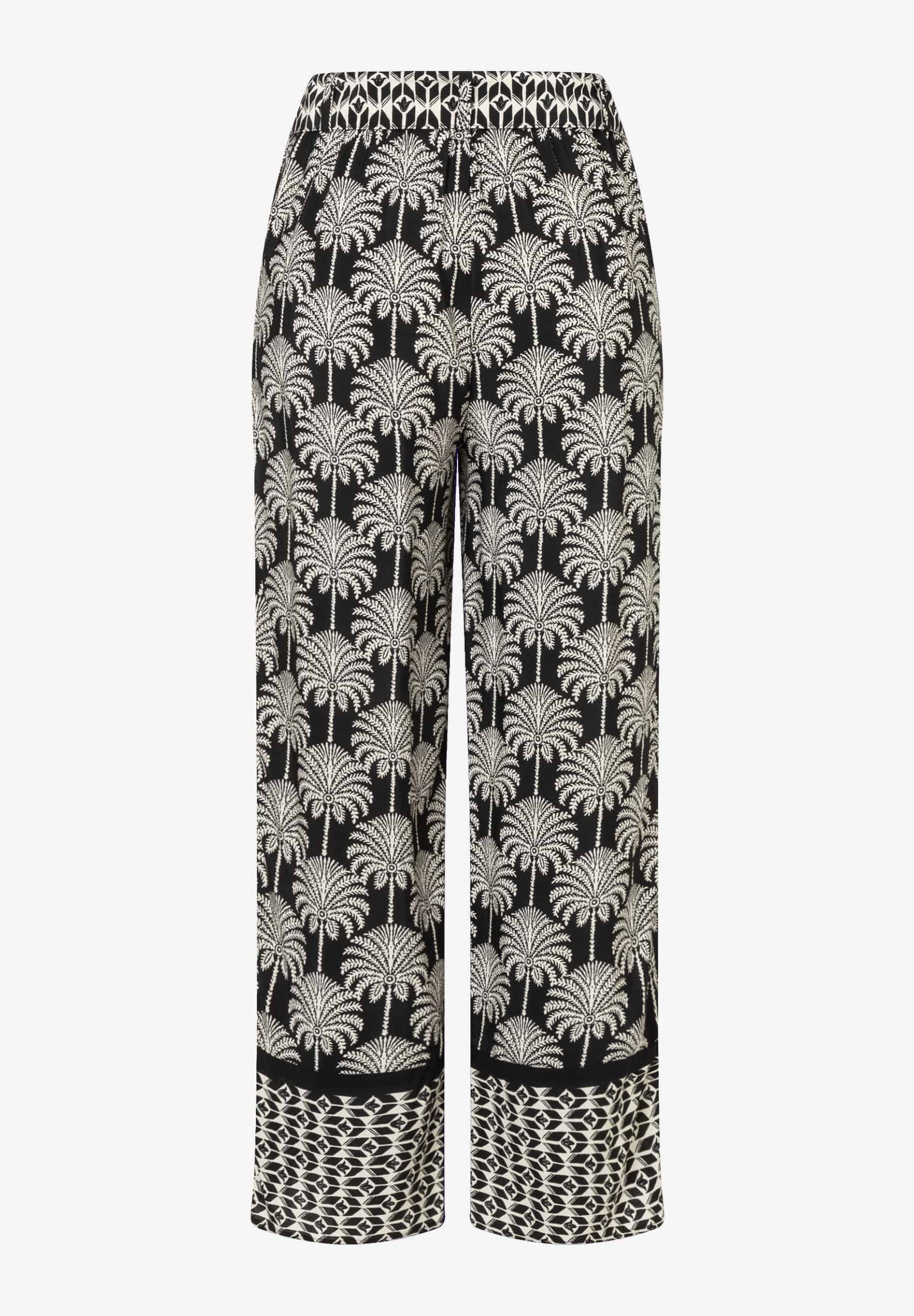 Viscose Print Culotte Pants, twotone palm print #6