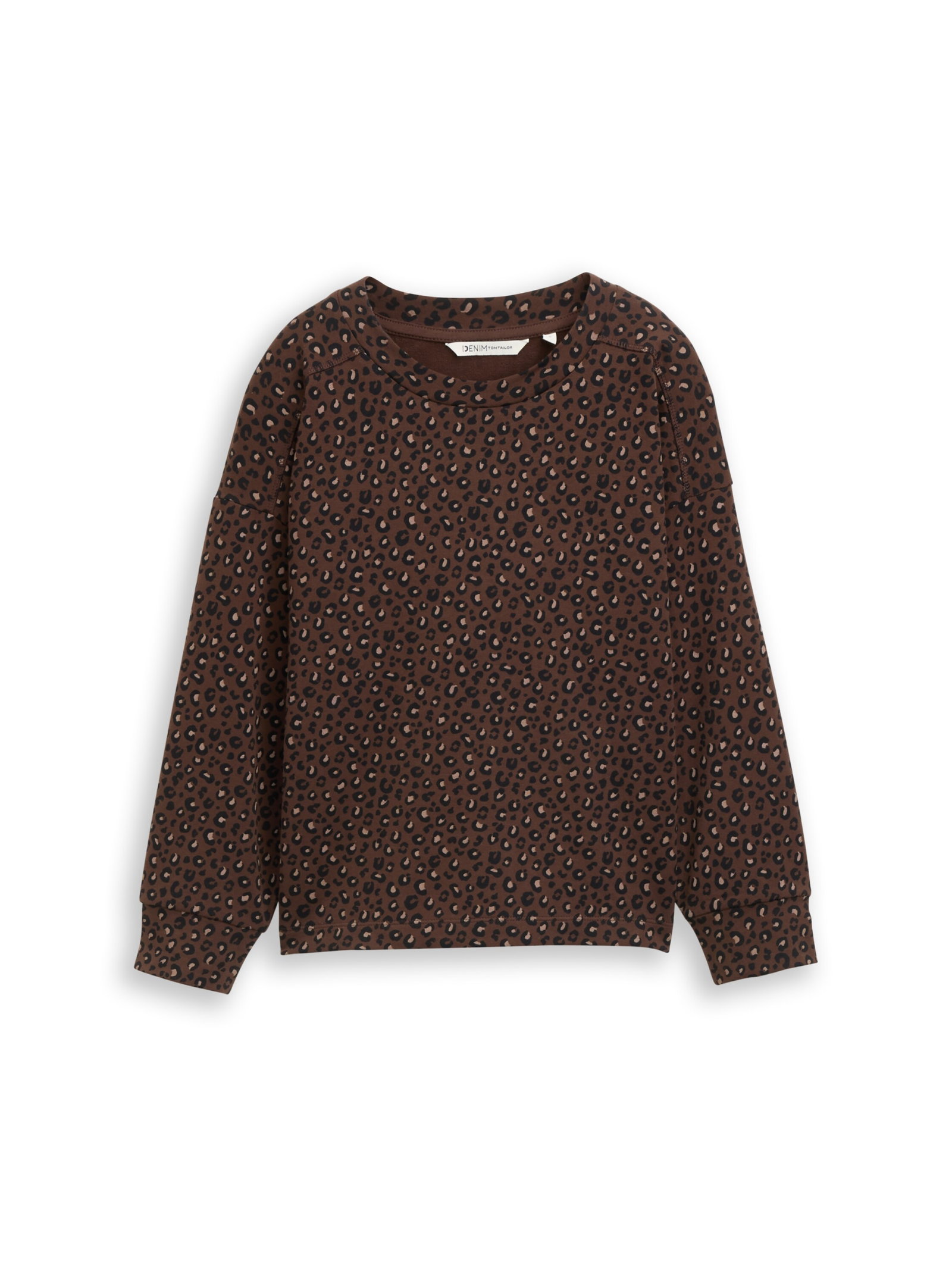 printed sweatshirt, brown black leo print #1