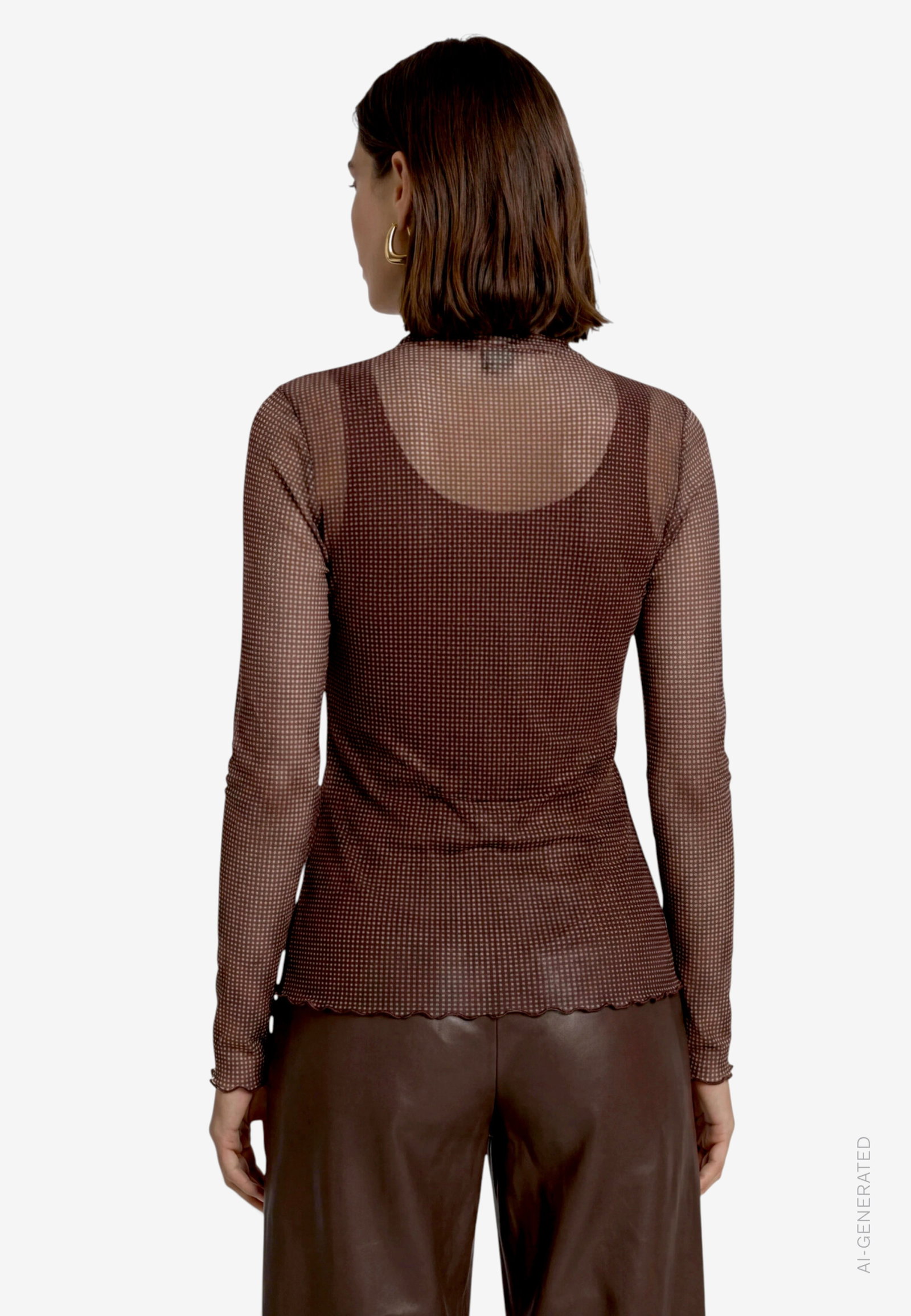 Shirt Kurz 1/1 Arm, Beige/Brown #3