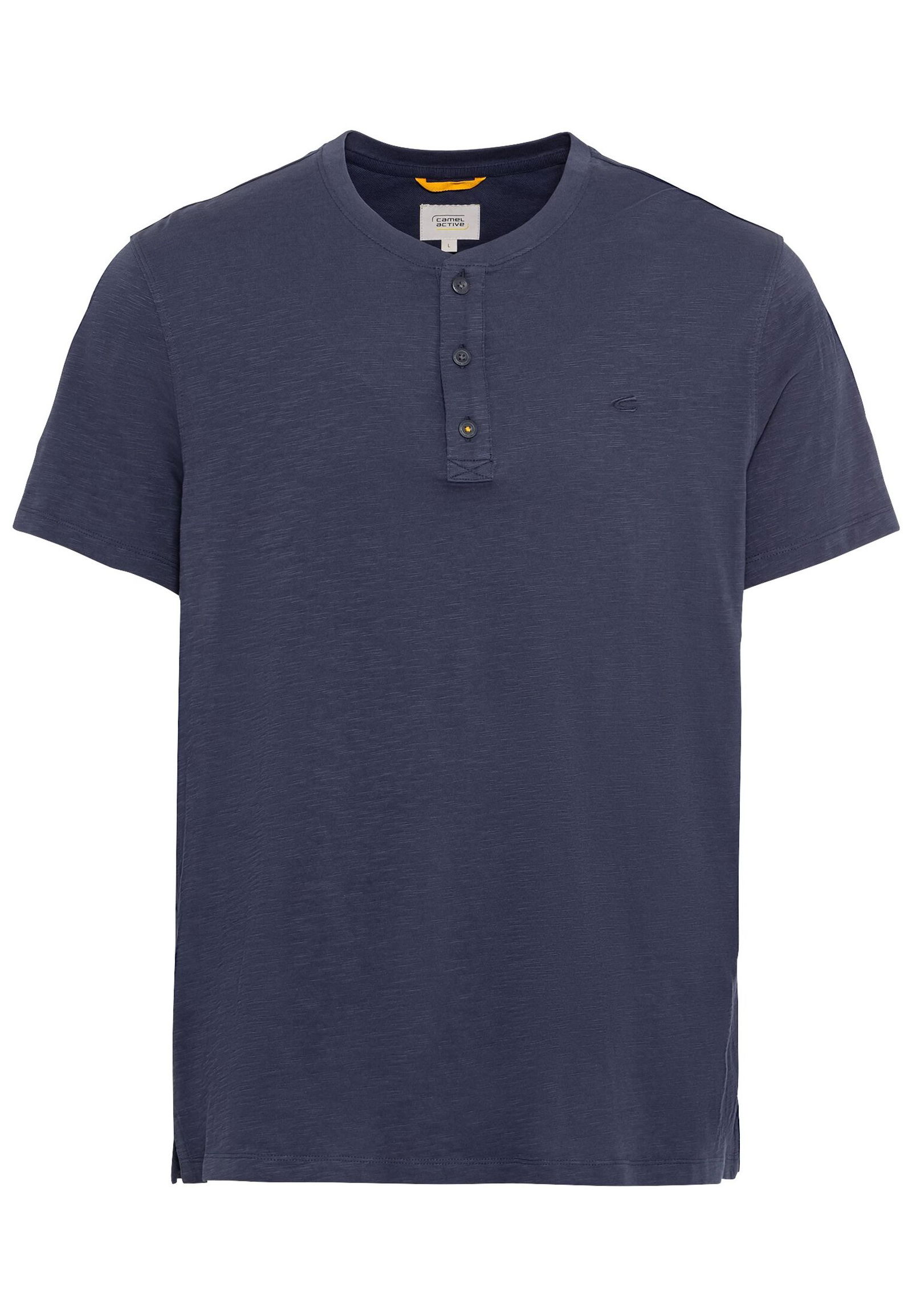 Camel Active Kurzarm Henleyshirt aus reiner Baumwolle