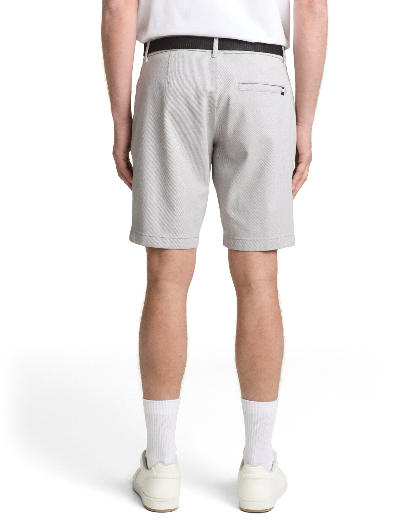 regular structured chino short, grey white twill structure #4
