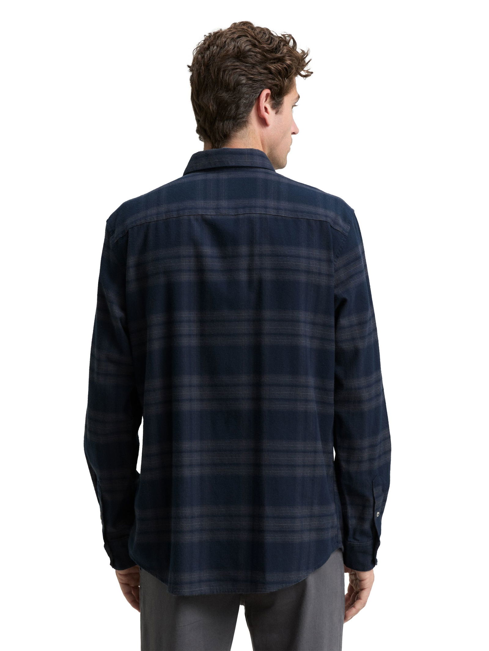 |  tonal check shirt, navy tonal check | M