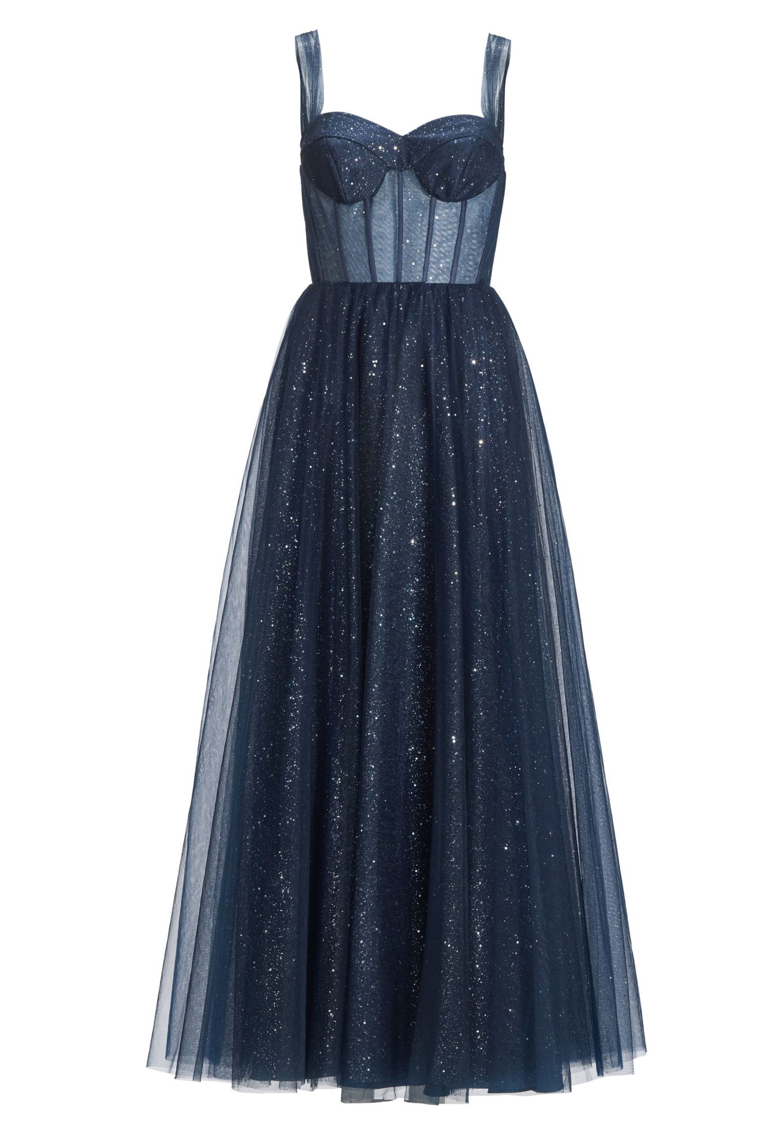 9f18df9ffc05c0fc14ee44e92a5b0ee8 |  Tüllrobe mit Schimmereffekt, navy | 32 | navy