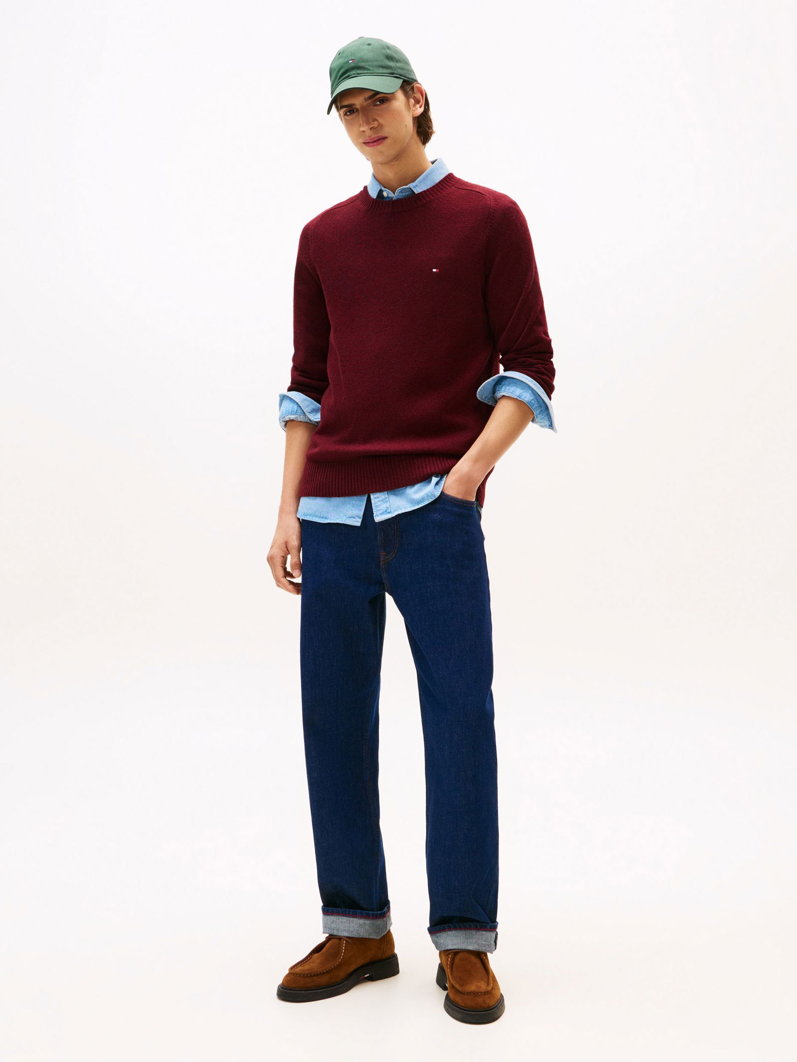  | LAMBSWOOL CREW NECK, RED | XL