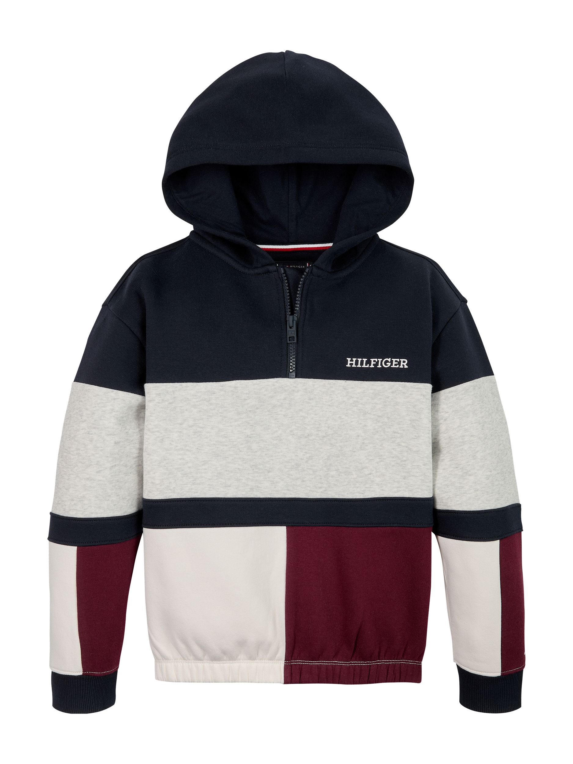 Tommy Hilfiger |  CLRBLOCK FLEECE ZIPUP HOODIE | 164 | desert sky