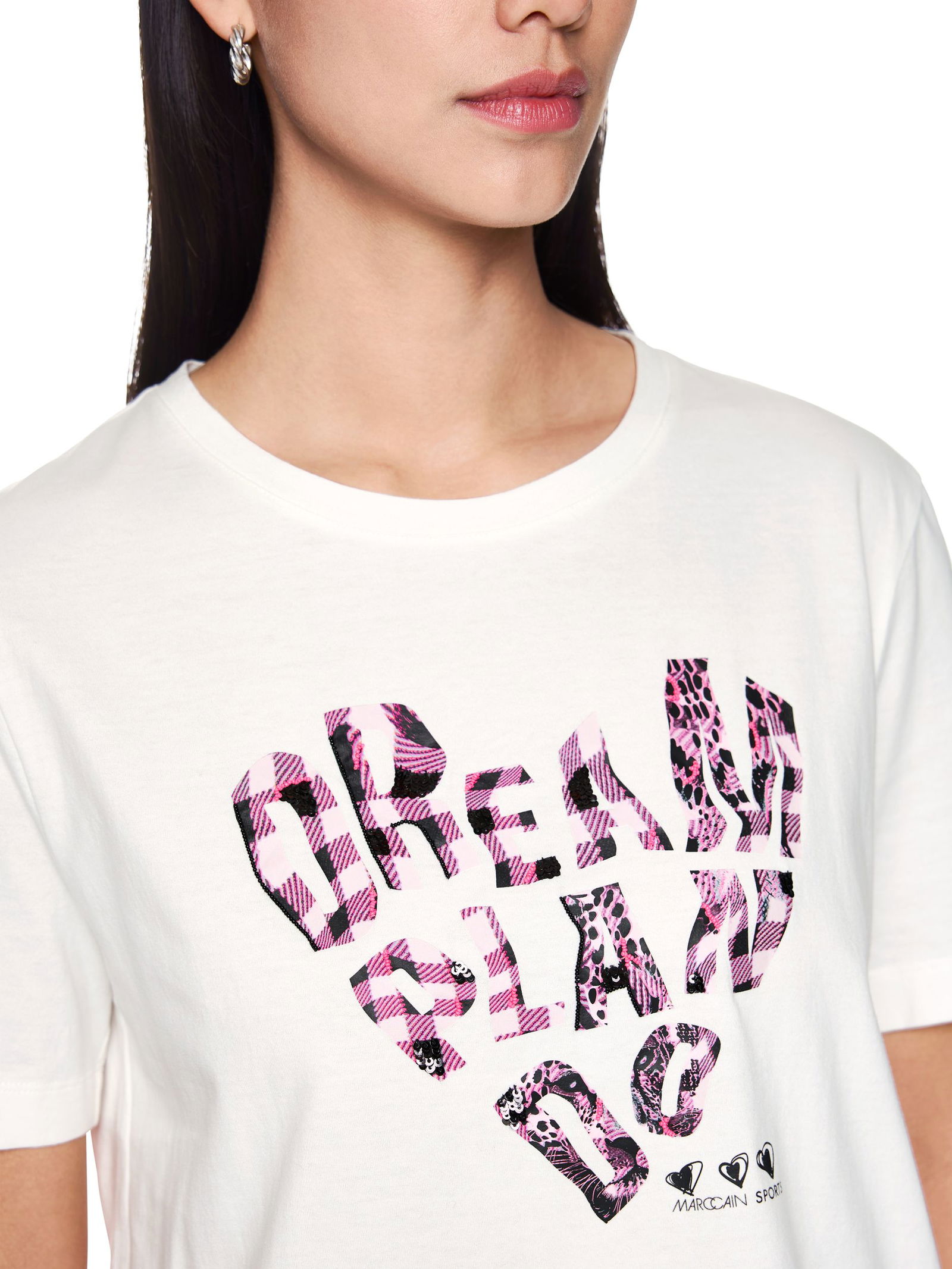 Marc Cain Sports | Baumwollshirt mit Aufdruck | 40 | off-white