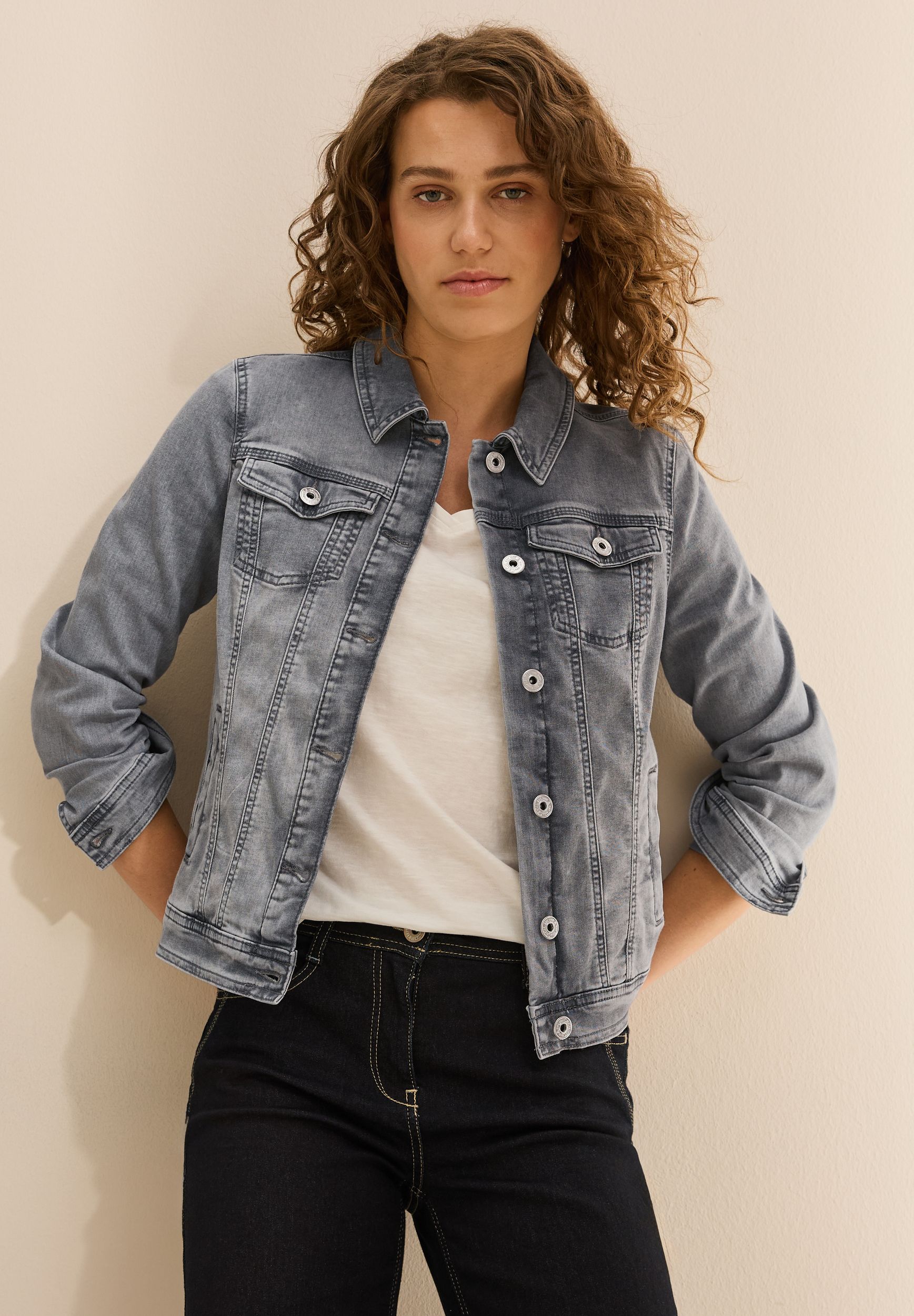 CECIL |  CECIL Jeansjacke  | L | mid grey used wash