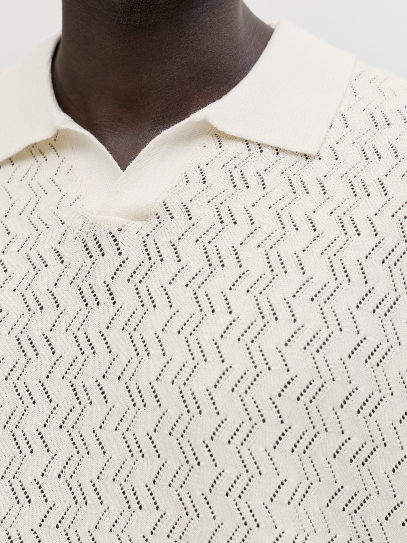 JORTYLER KNIT SS SPLIT NECK POLO SN, Sea Salt #5