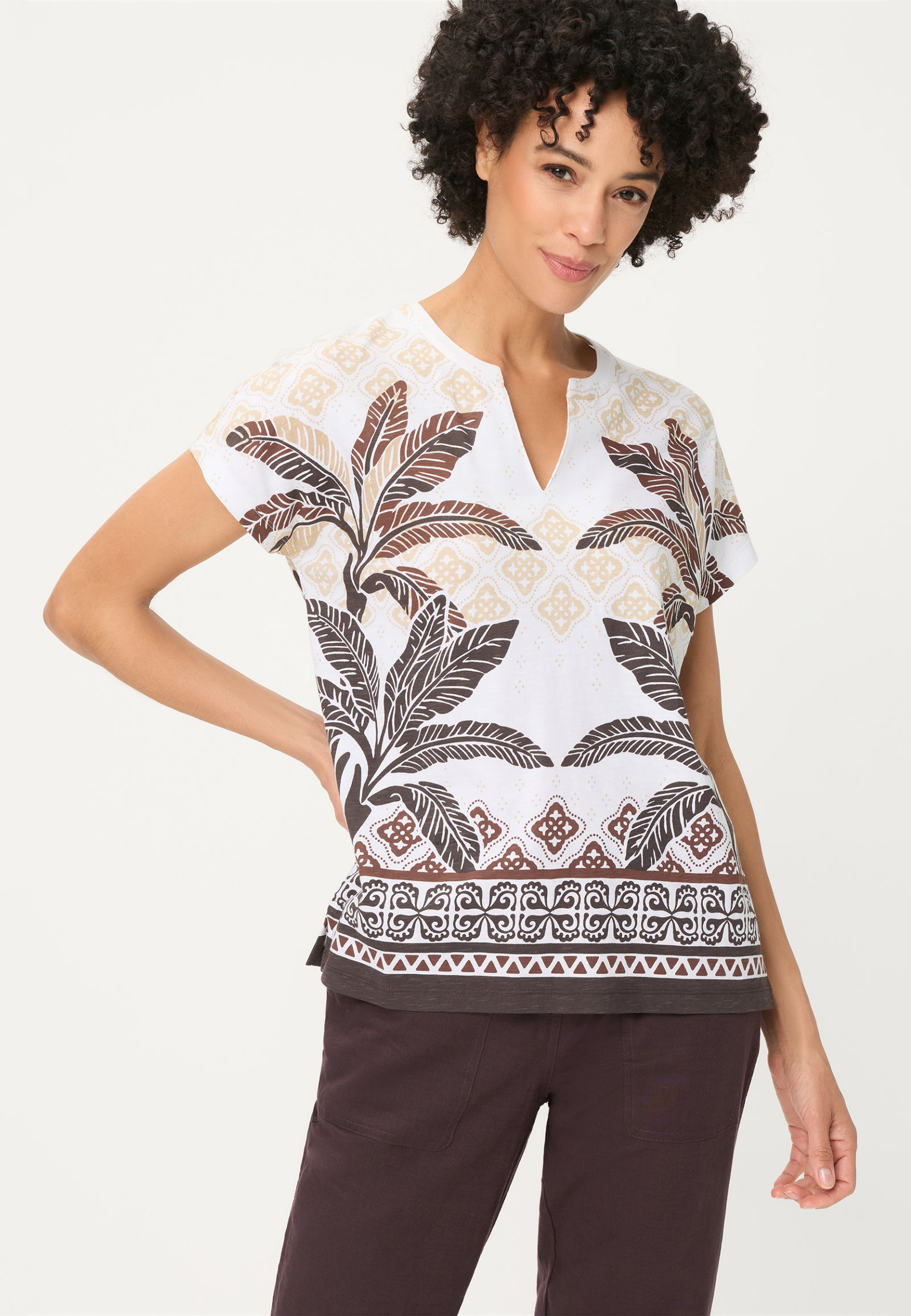 T-Shirt Short Sleeves, Dark Brown #1