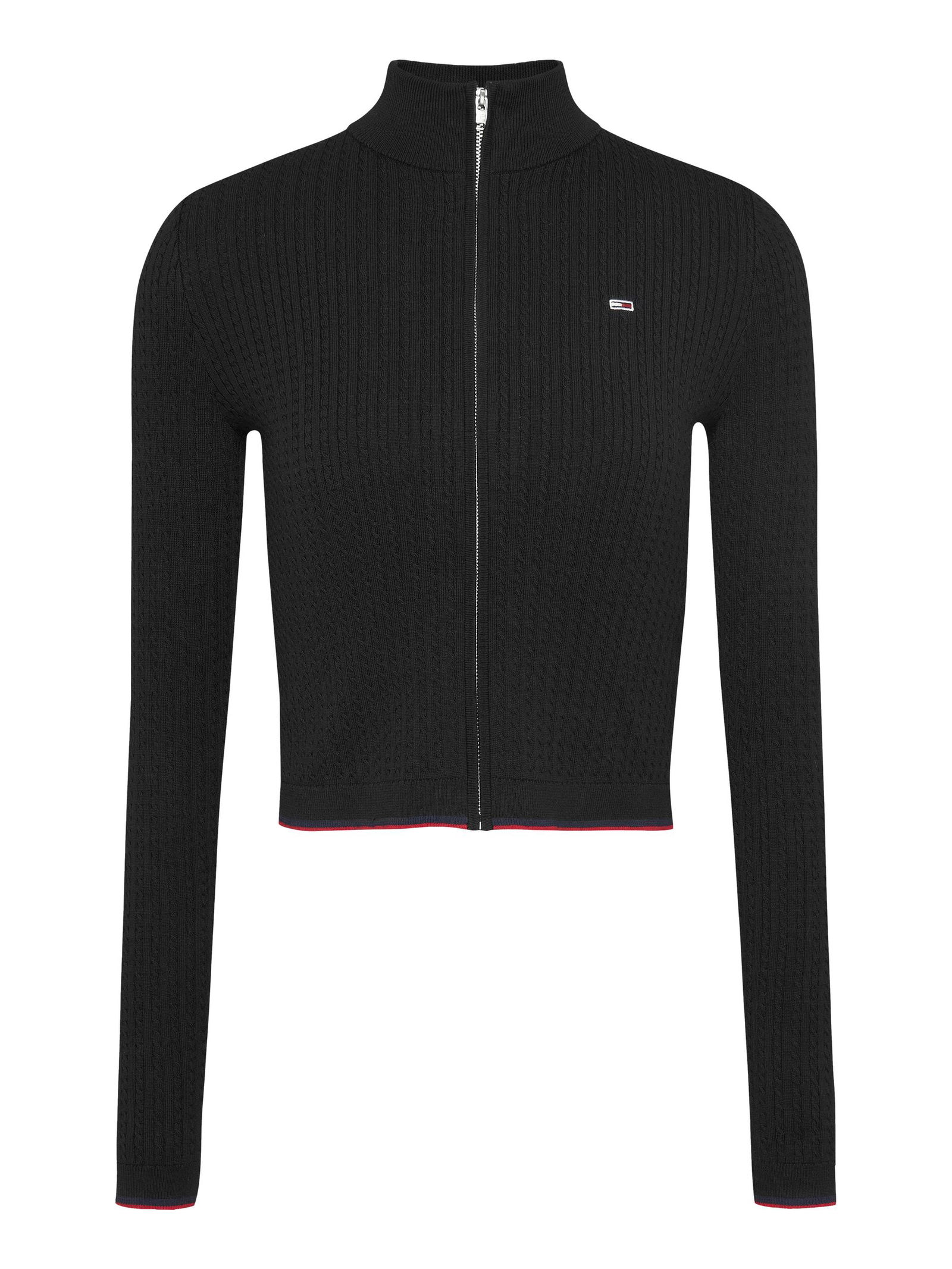  | TJW CABLE ZIP THRU CARDIGAN | L | black