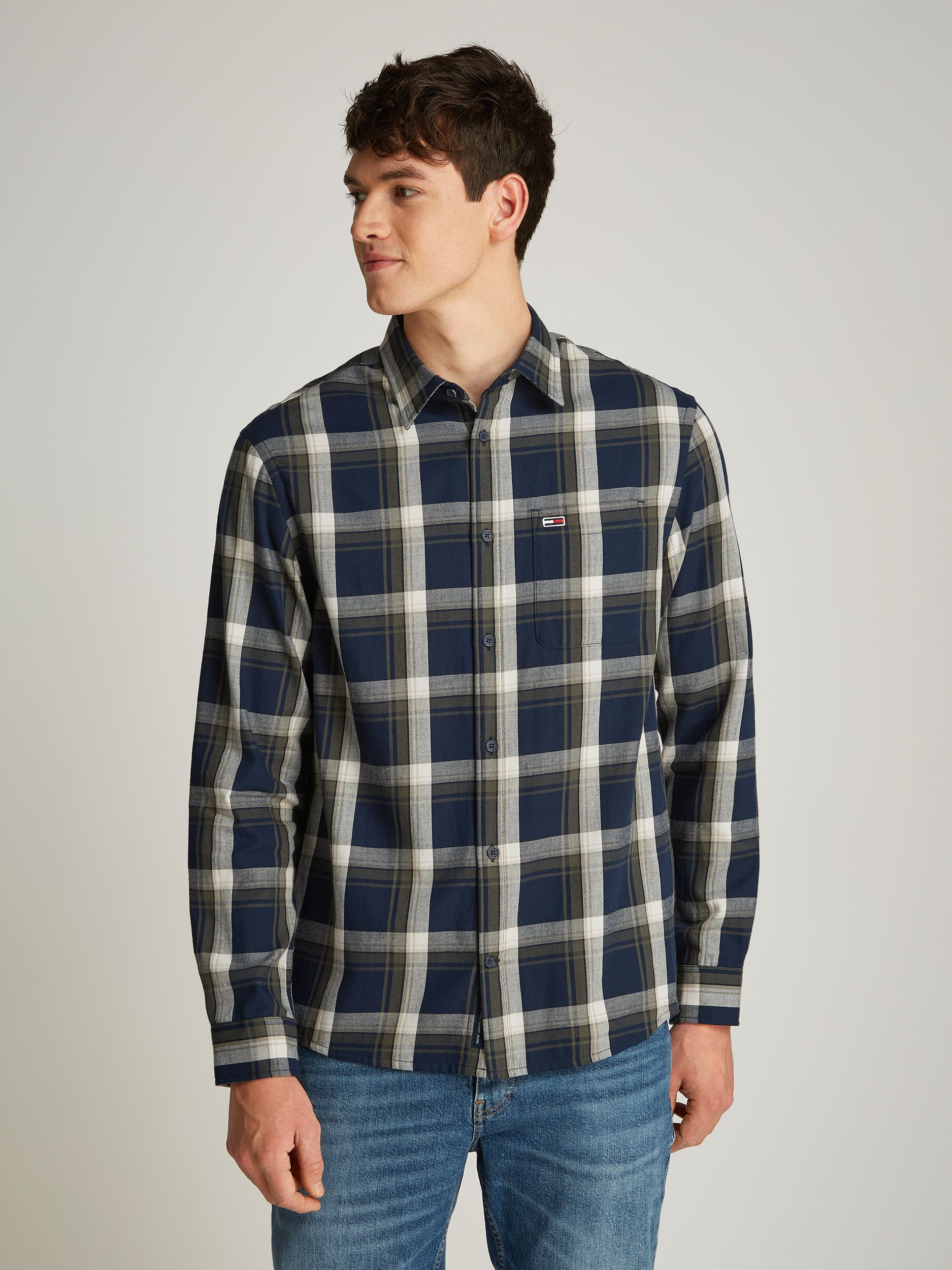  |  TJM REG CHECK FLANNEL SHIRT EXT | L | dark night navy