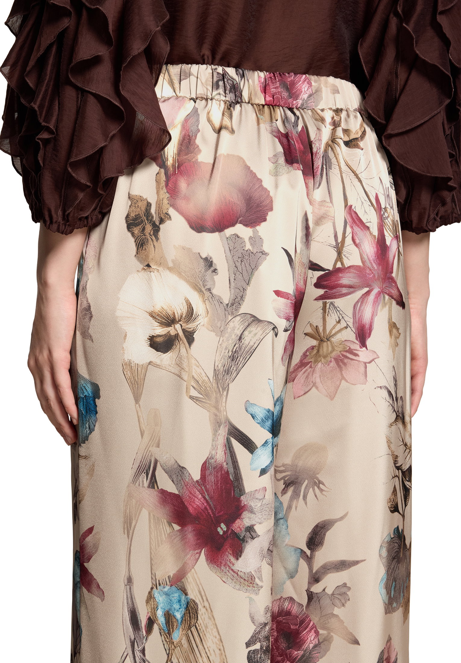 Hose, Beige/Dark Red #7