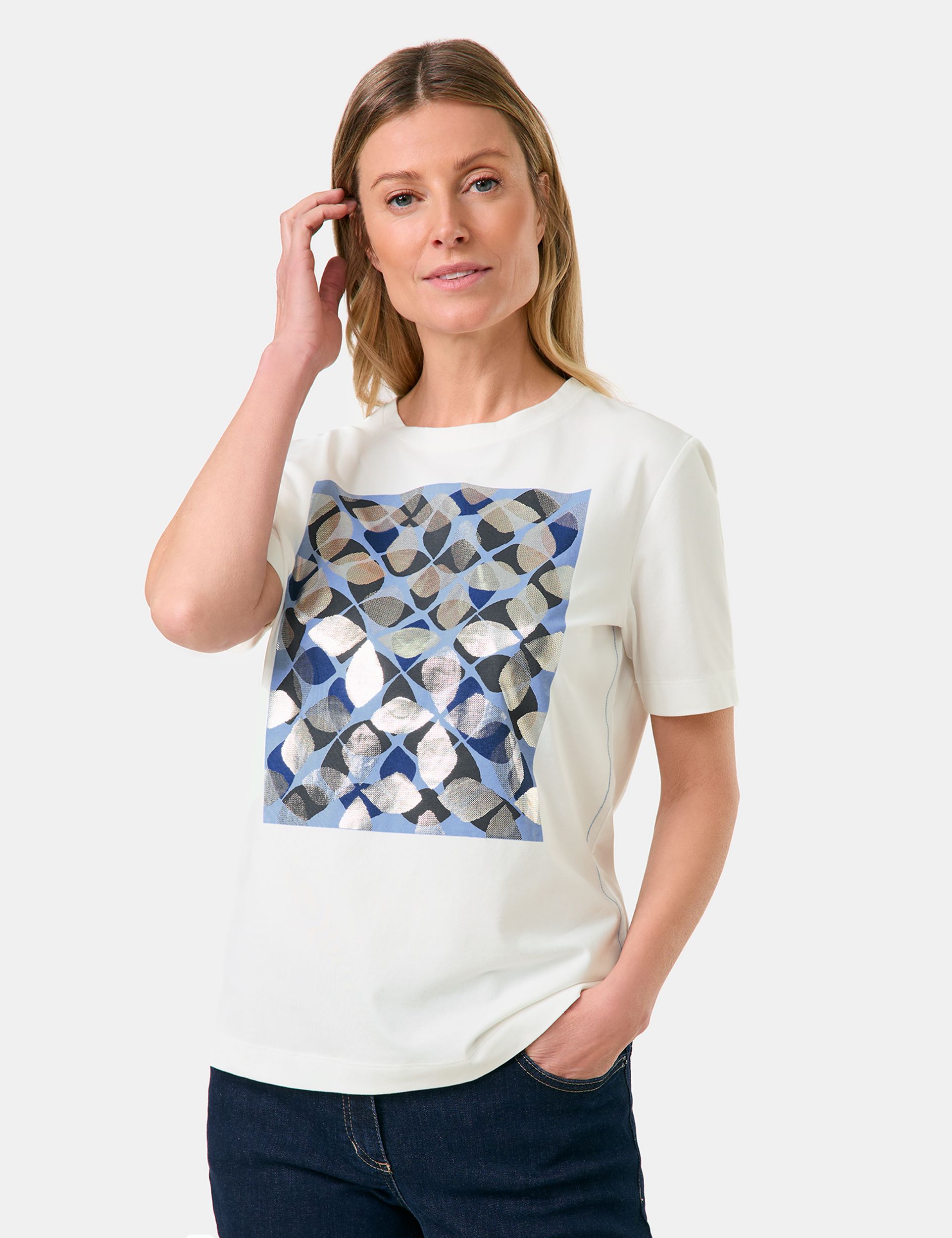 GERRY WEBER Collection |  T-Shirt mit platziertem Frontprint | 38 | 1340_09007