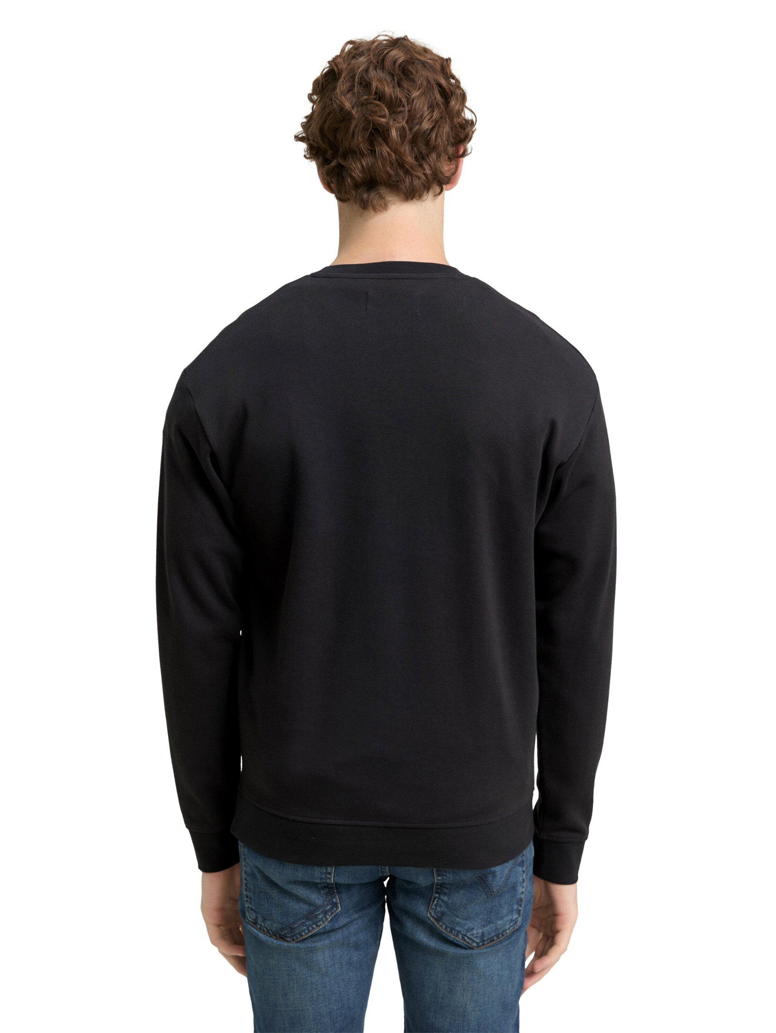 structured crewneck sweatshirt, Night Watch Black #4
