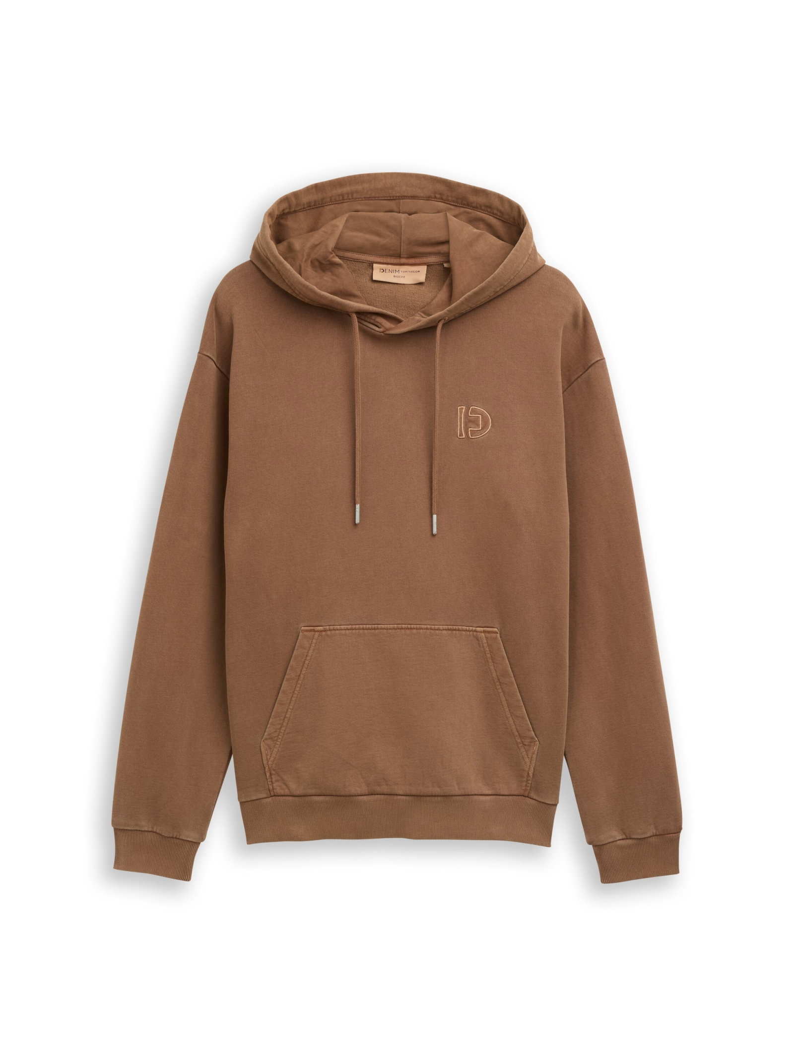 overdyed hoodie with embroider, Golden Clay #1