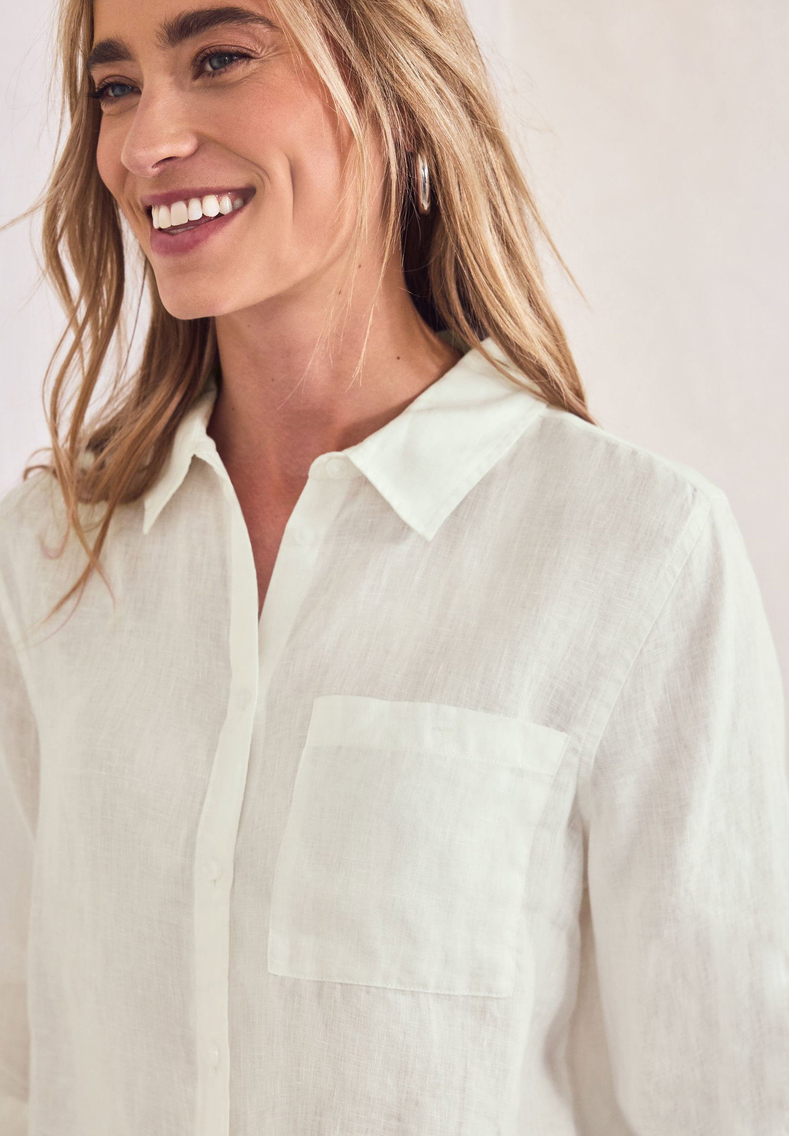 Street One |  Street One Bluse aus Leinen  | 36 | off white