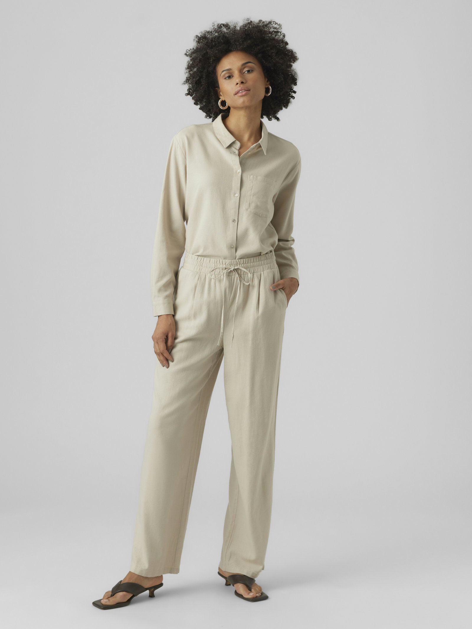 VMJESMILO HW WIDE PANTS WVN NOOS, Silver Lining #4
